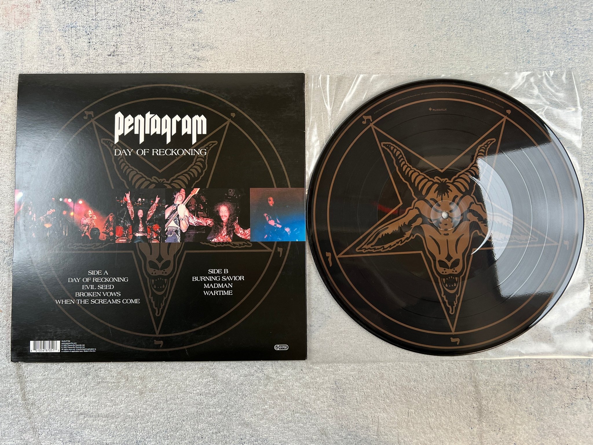 Omslagsbild för skivan PENTAGRAM Day Of Reckoning LP 2017 picture disc PEACEVILLE VILELP705 