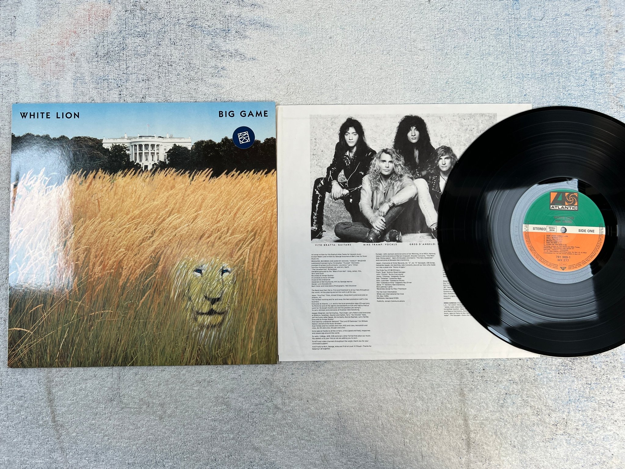 Omslagsbild för skivan WHITE LION big game LP -89 Ger ATLANTIC 781 969-1