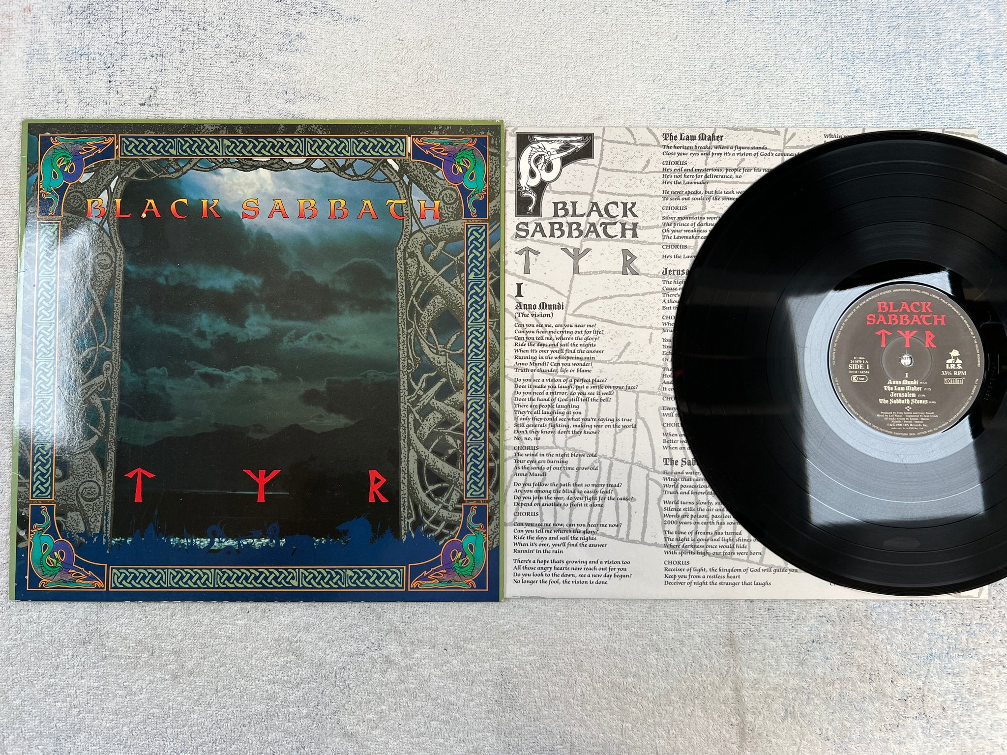 Omslagsbild för skivan BLACK SABBATH tyr LP -90 Ger I.R.S. 2410701 rare hard rock ! ! 