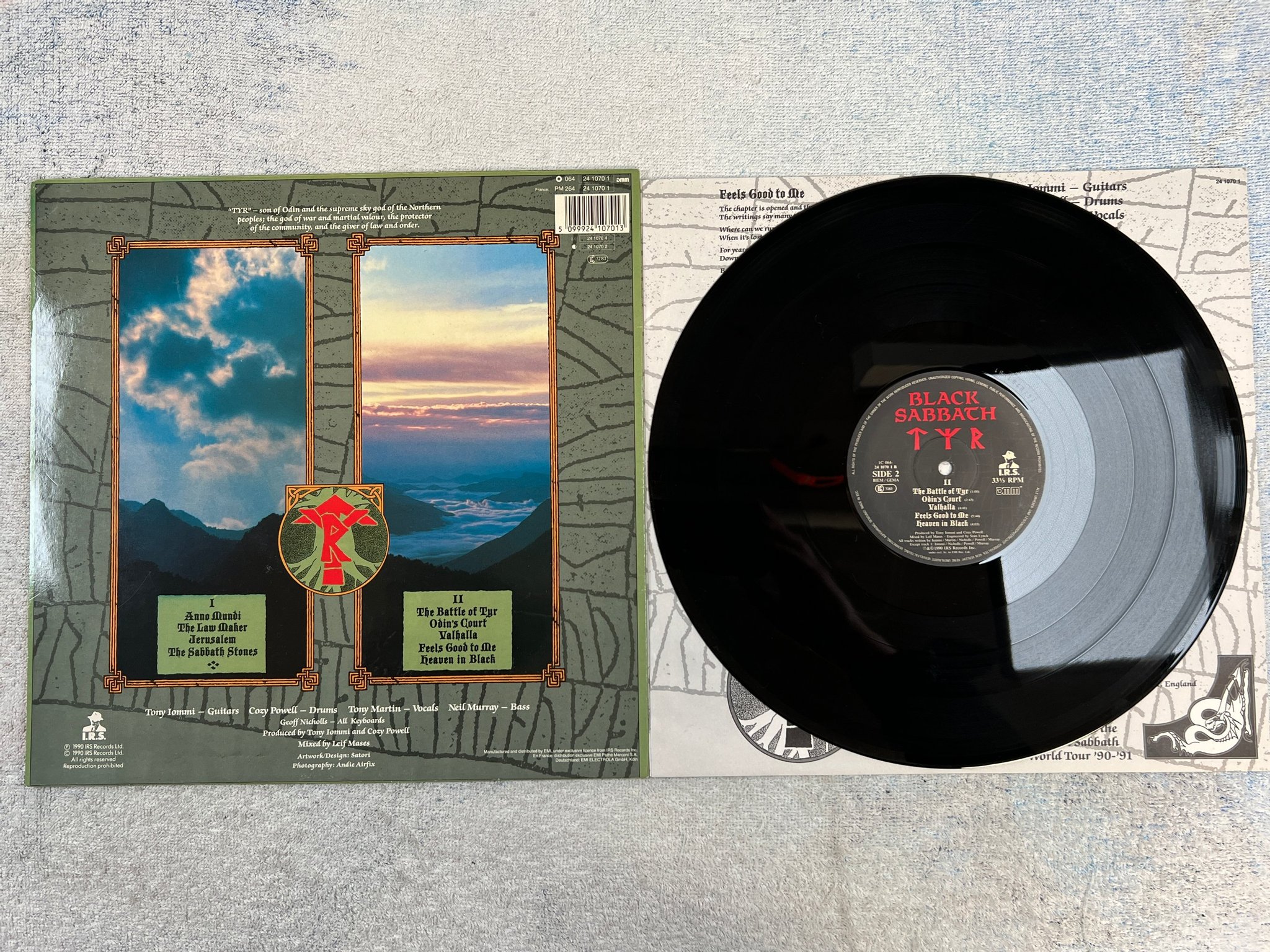 Omslagsbild för skivan BLACK SABBATH tyr LP -90 Ger I.R.S. 2410701 rare hard rock ! ! 