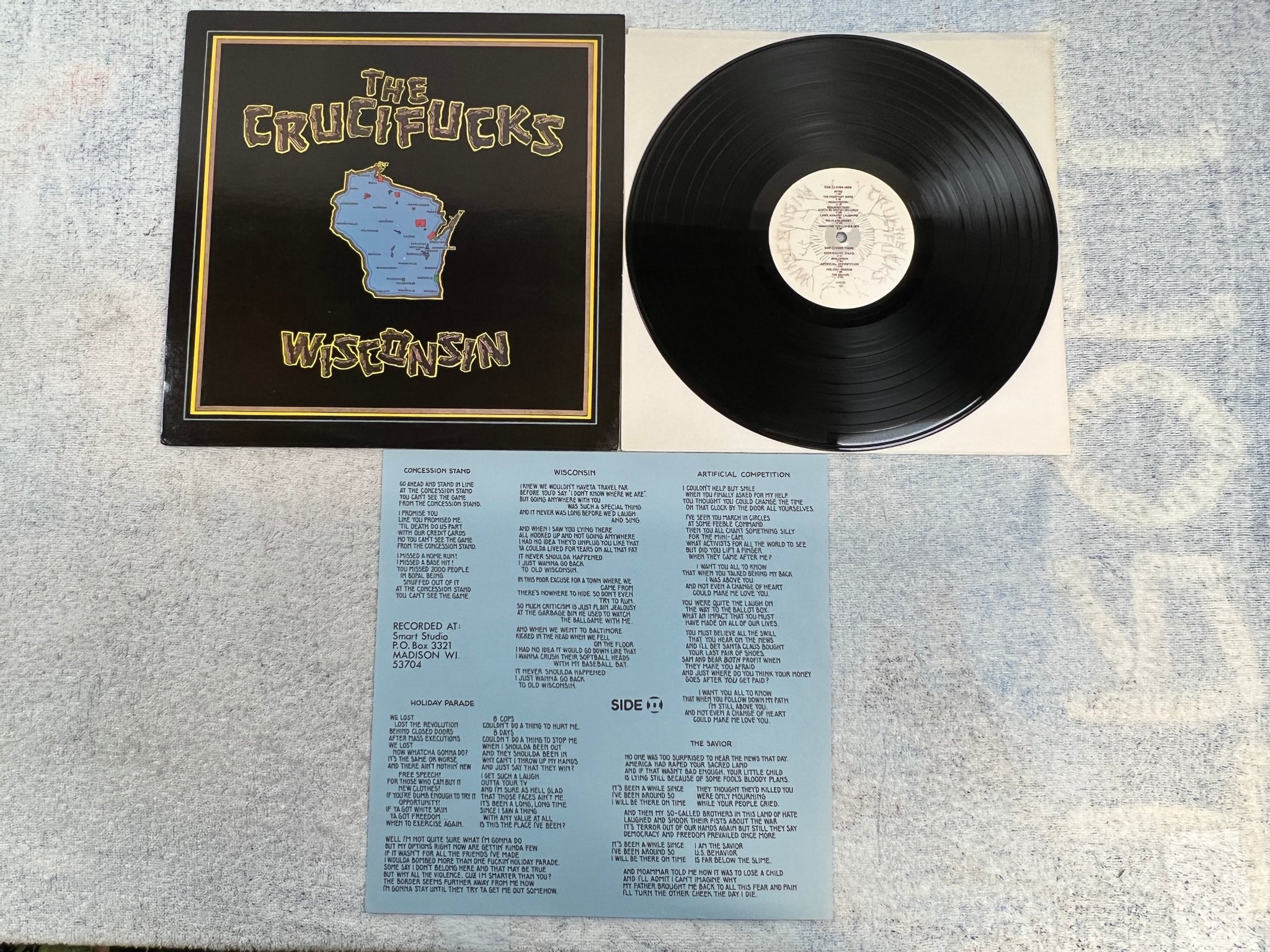 Omslagsbild för skivan THE CRUSIFUCKS Wisconsin LP -87 US VIRUS 53 Alternative rock