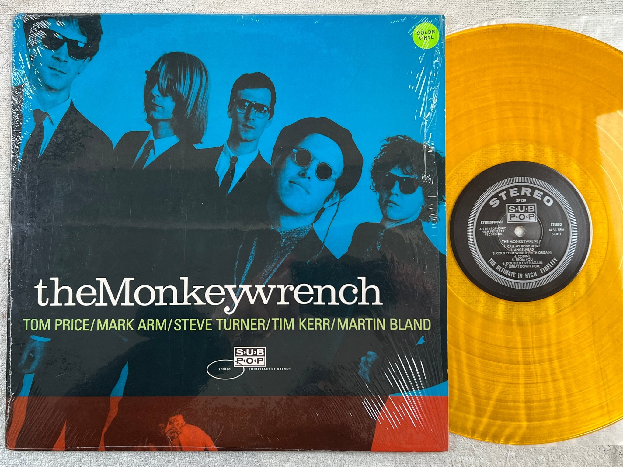 Omslagsbild för skivan THE MONKEYWRENCH Clean As A Broke-Dick Dog LP -92 US SUB POP SP129 grunge