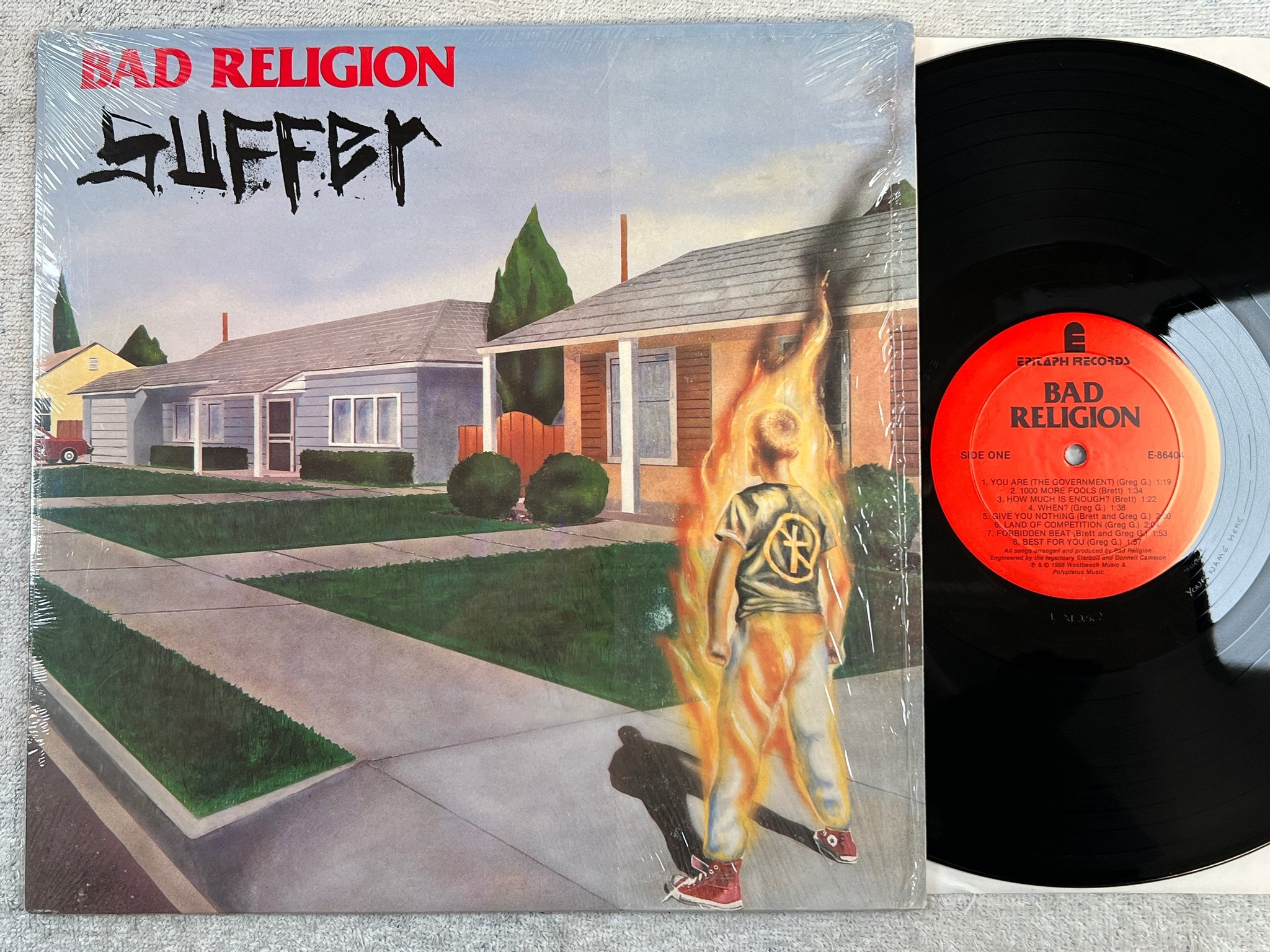 Omslagsbild för skivan BAD RELIGION suffer LP re -88 US EPITAPH E-86404 hardcore 