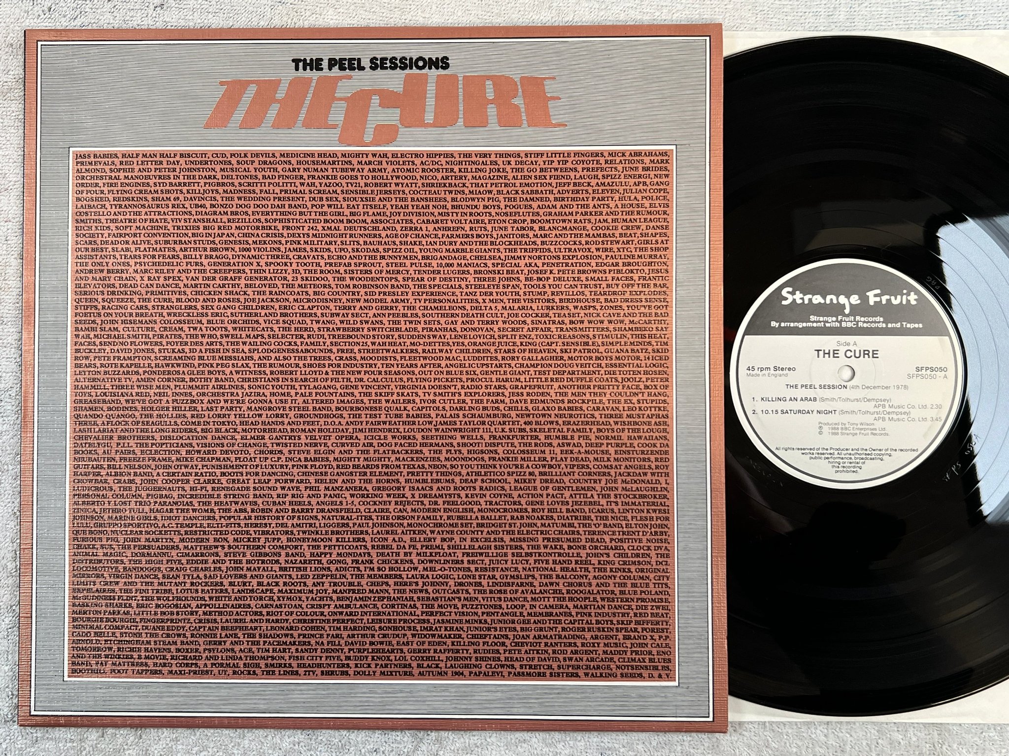 Omslagsbild för skivan THE CURE the peel session LP -88 UK STRANGE FRUIT SFPS050