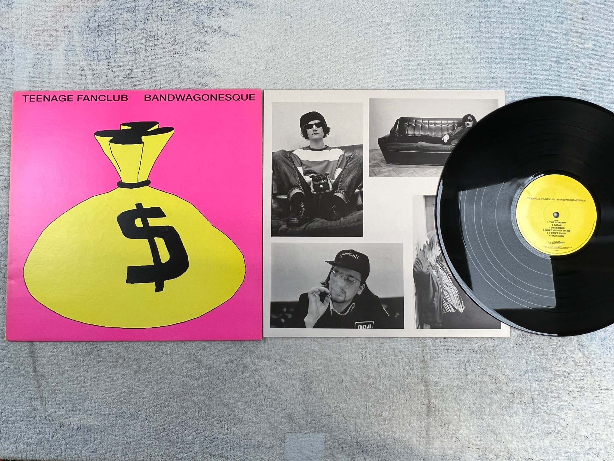 Omslagsbild för skivan TEENAGE FANCLUB Bandwagonesque LP -91 UK creation CRE LP 106 INDIE ROCK