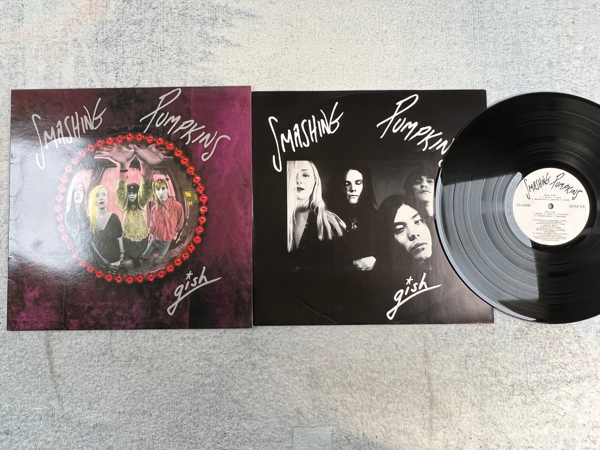 Omslagsbild för skivan SMASHING PUMPKINS Gish LP -91 UK hutLP 2 ** VERY RARE ** alternative rock !!