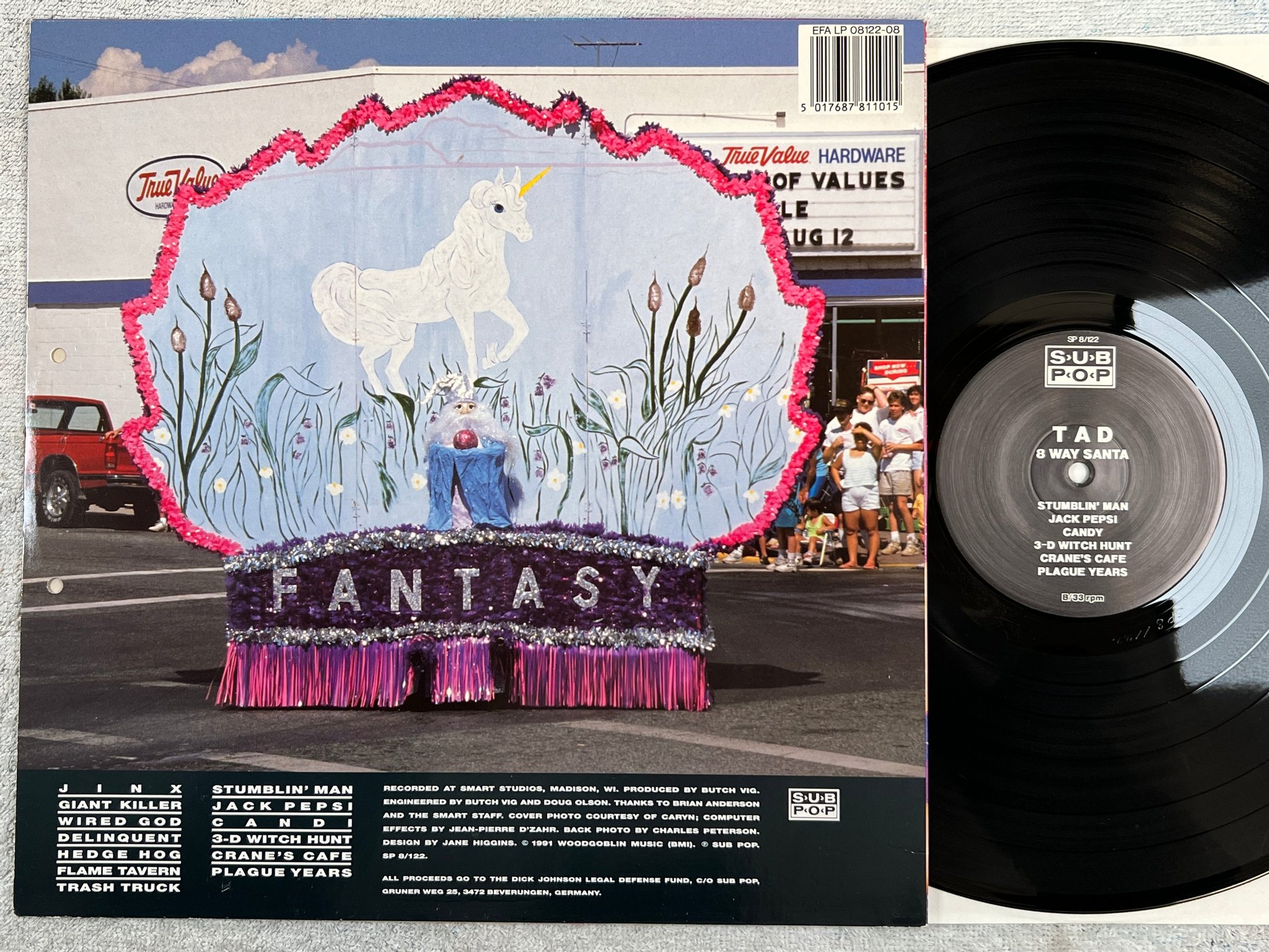 Omslagsbild för skivan TAD 8-Way Santa LP -91 SUB POP SP8/122 GRUNGE 