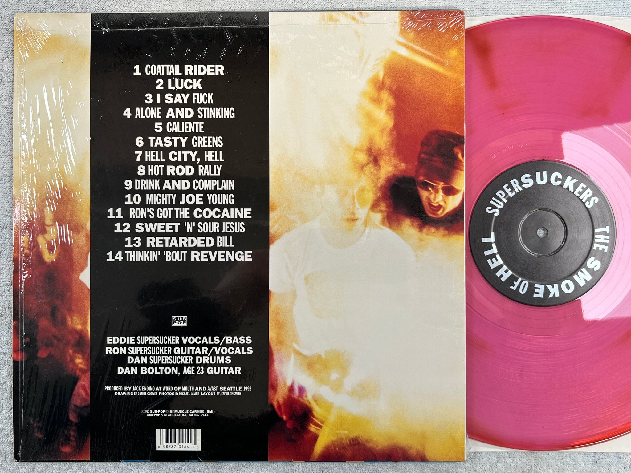Omslagsbild för skivan THE SUPERSUCKERS The Smoke Of Hell LP -92 US SUB POP SP 164 pink vinyl GARAGE