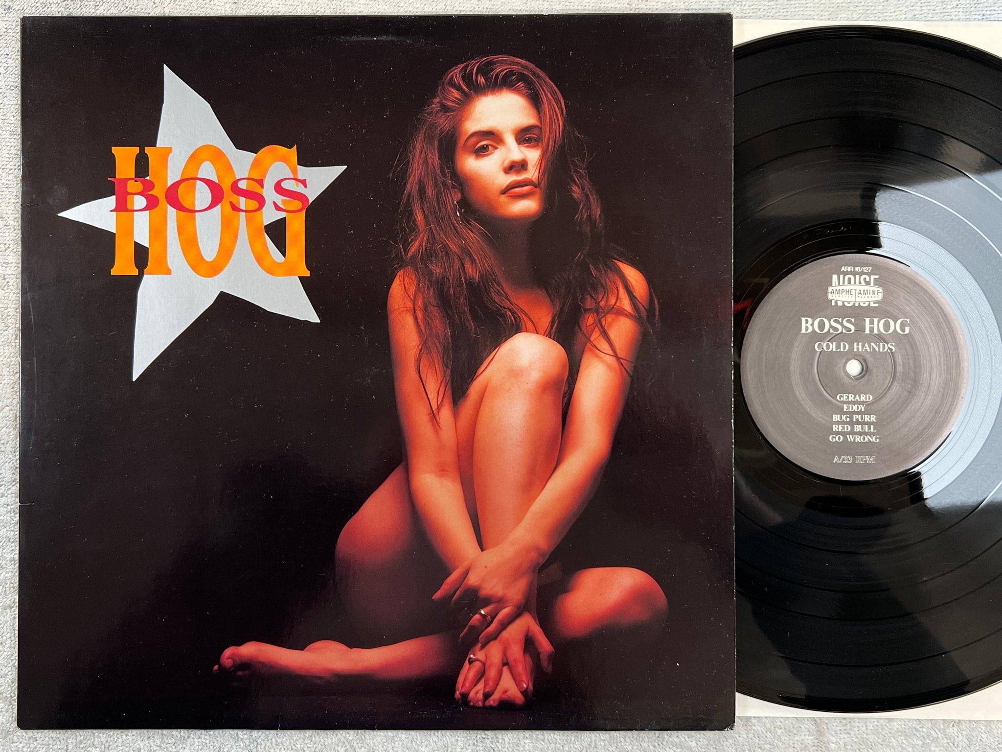 Omslagsbild för skivan BOSS HOG Cold Hands LP -90 amphetamine reptile arr 16/127 GARAGE ROCK 