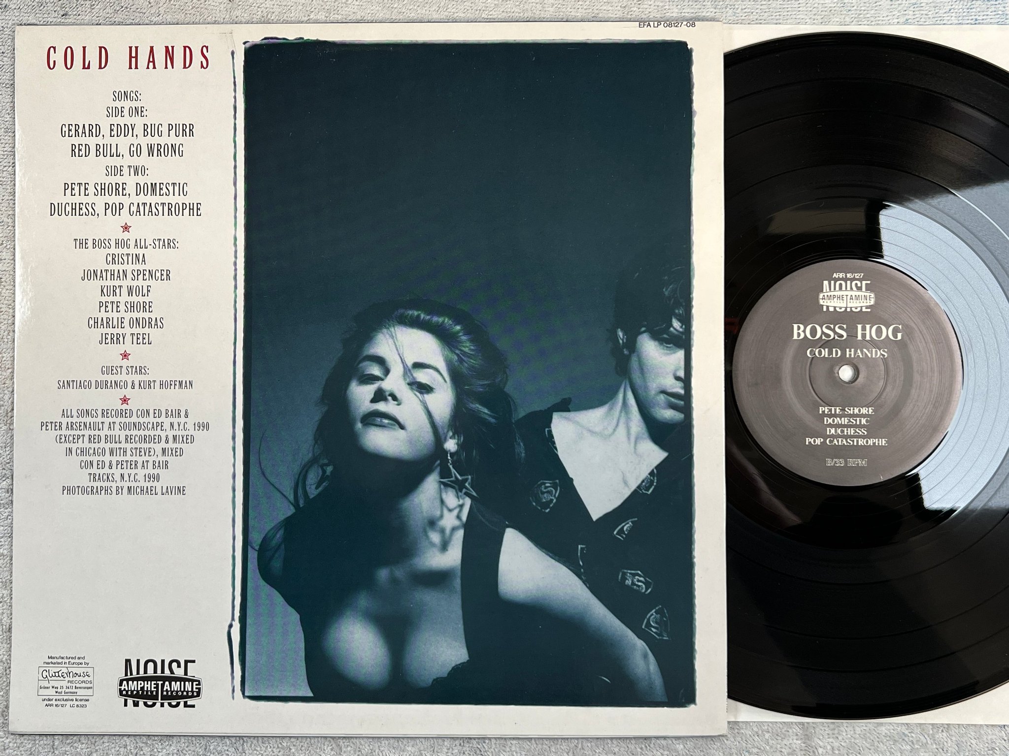 Omslagsbild för skivan BOSS HOG Cold Hands LP -90 amphetamine reptile arr 16/127 GARAGE ROCK 