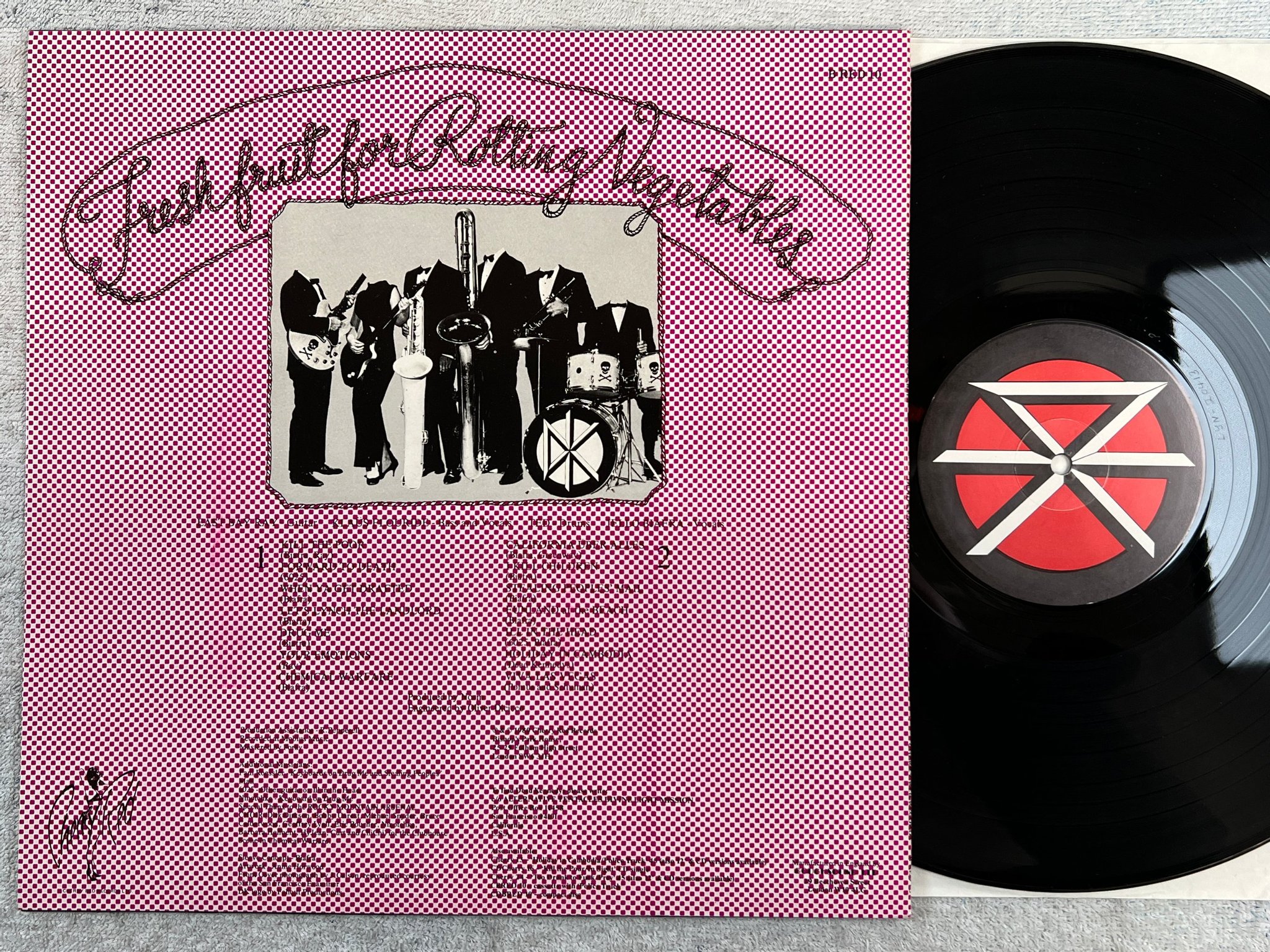 Omslagsbild för skivan DEAD KENNEDYS fresh fruit for rotting vegetables LP re -80 UK B RED 10 punk