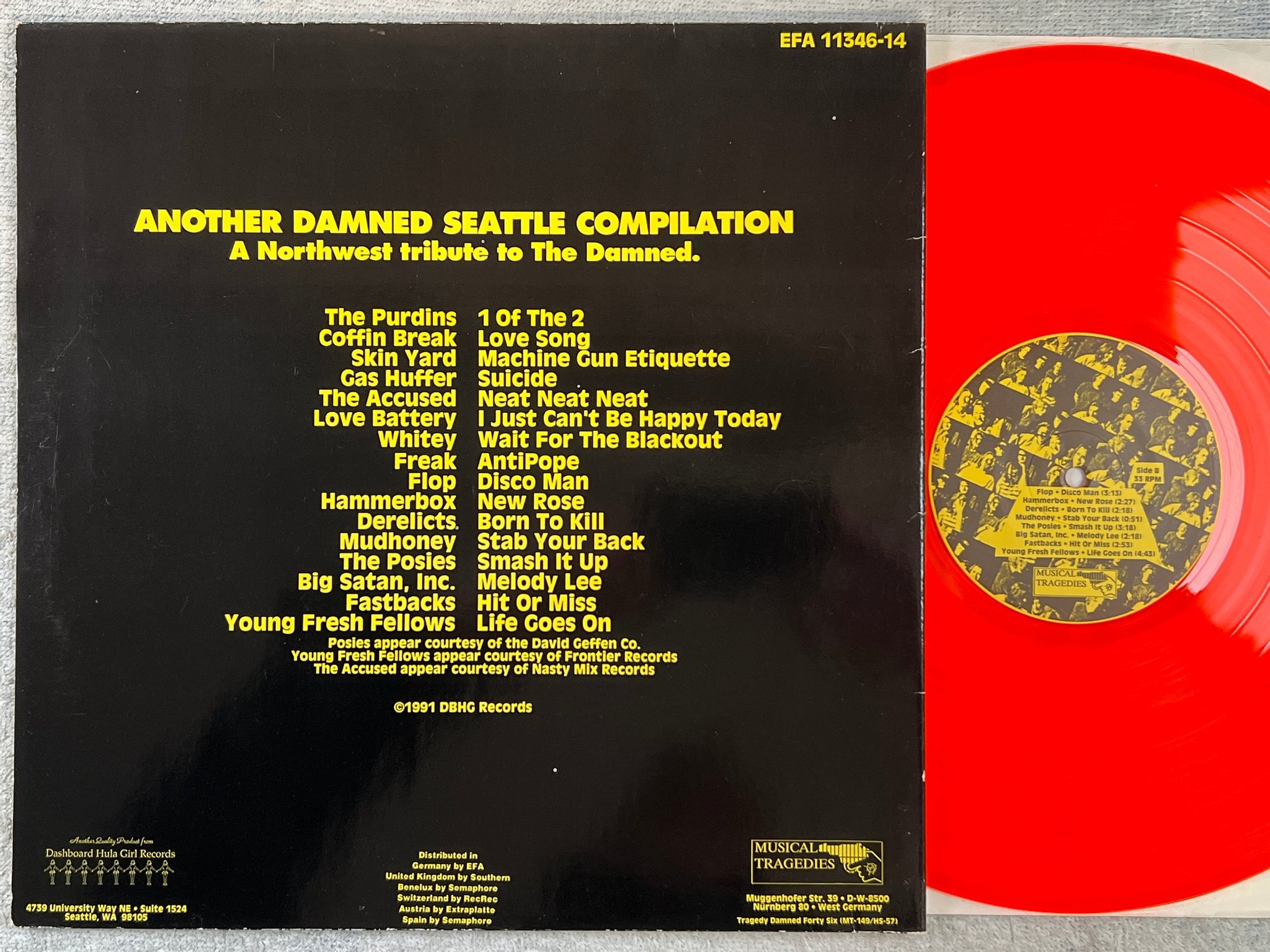Omslagsbild för skivan V/A Another Damned Seattle Compilation LP -91 DBHG 002-1 trash punk hardcore