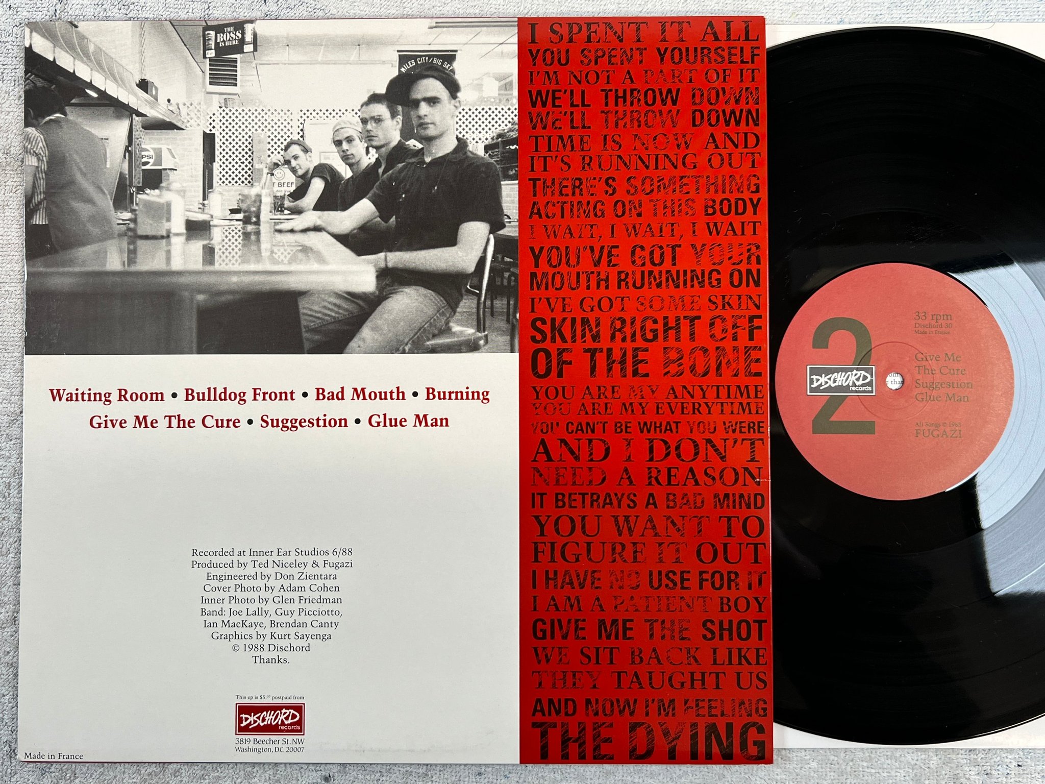 Omslagsbild för skivan FUGAZI  Fugazi (7 Songs) 12"EP -88 US DISCHORD 30 punk