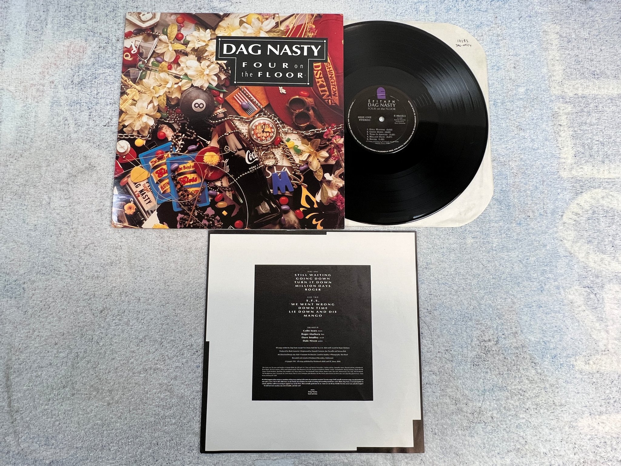 Omslagsbild för skivan DAG NASTY Four On The Floor LP -92 US EPITAPH E 86415-1 hardcore 