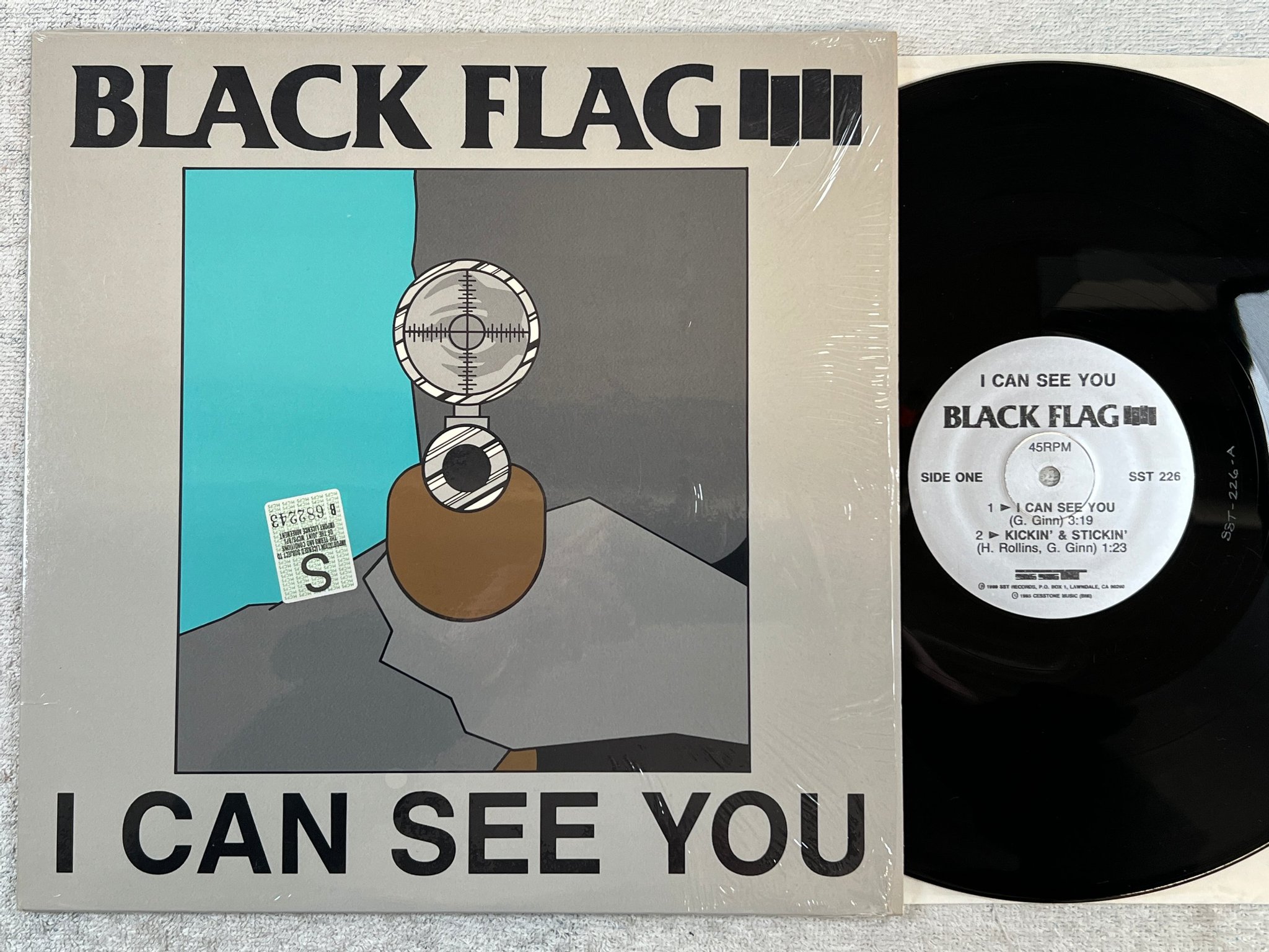Omslagsbild för skivan BLACK FLAG I Can See You 12"ep -89 US SST 226 punk