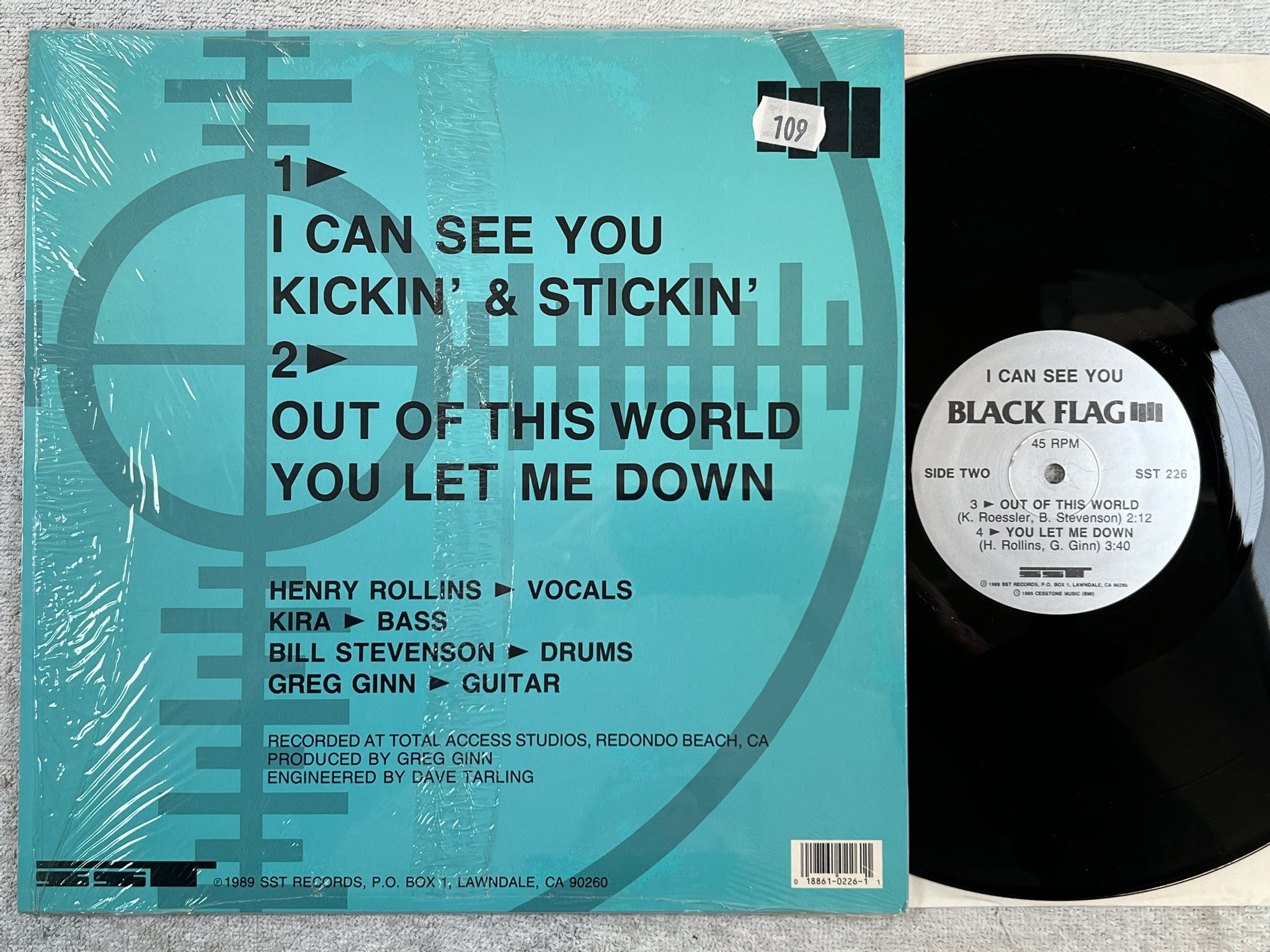 Omslagsbild för skivan BLACK FLAG I Can See You 12"ep -89 US SST 226 punk