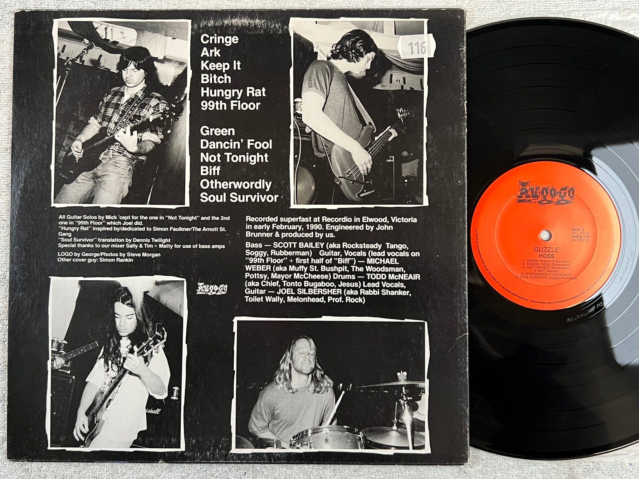 Omslagsbild för skivan HOSS Guzzle LP -90 Australia Au Go Go – ANDA 119 garage