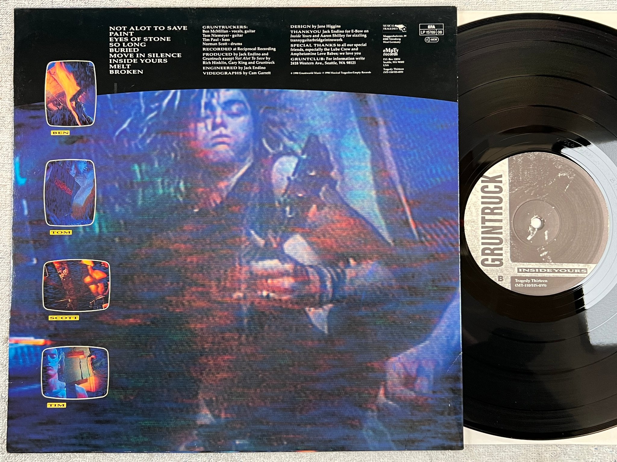 Omslagsbild för skivan GRUNTRUCK inside yours LP -90 Ger Musical Tragedies – MT-110 GRUNGE