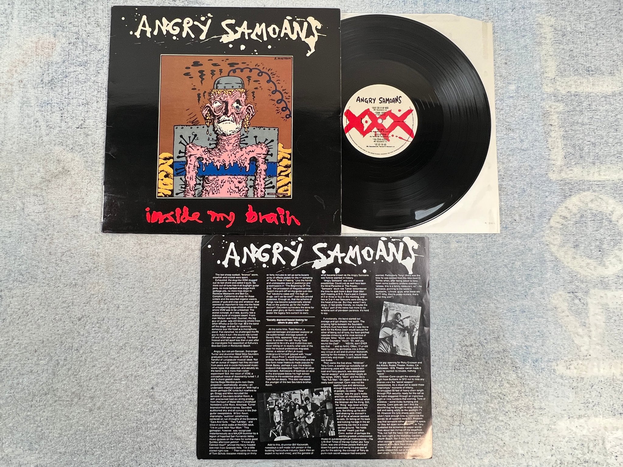 Omslagsbild för skivan ANGRY SAMOANS Inside My Brain LP -90 US triple x 51033-1