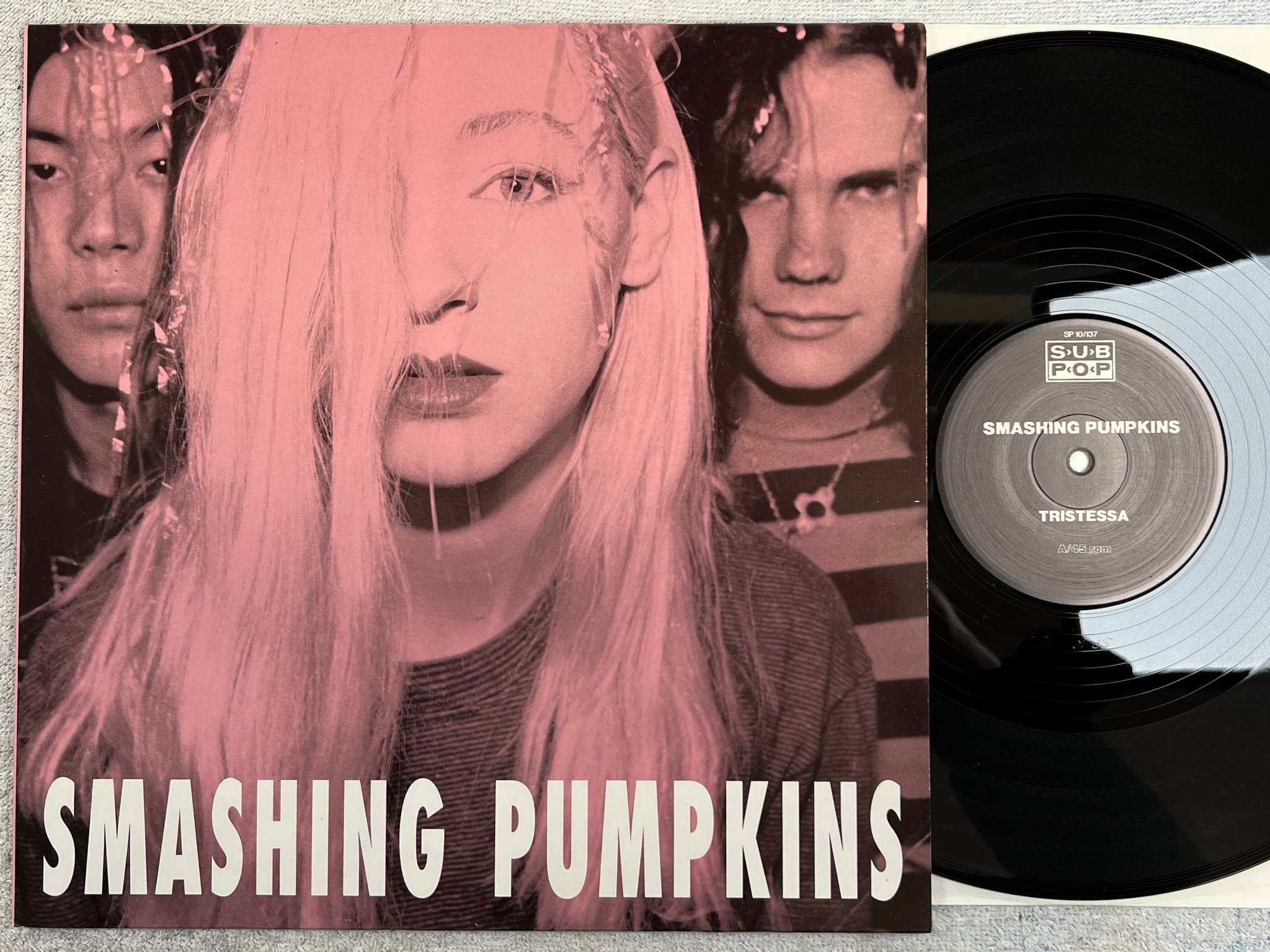 Omslagsbild för skivan SMASHING PUMPKINS Tristessa 12"single -90 Ger SUB POP SP 10/137 ** yeah ** 