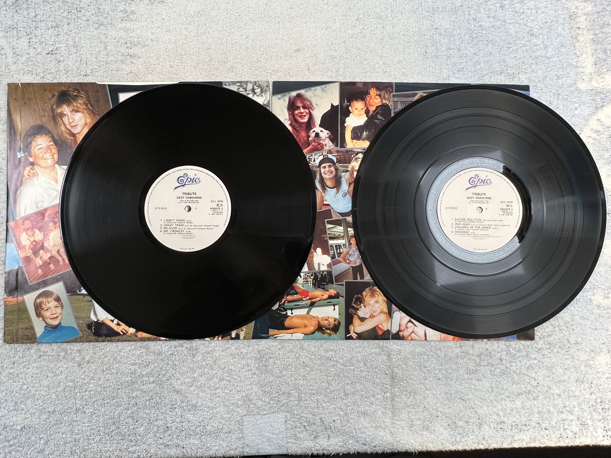 Omslagsbild för skivan OZZY OSBOURNE / RANDY RHOADS Tribute 2xLP -87 EPIC 4504751