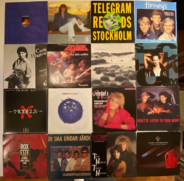 Omslagsbild för skivan 32 st singlar med svenska hits till Nyårsfesten ! ! ! ! 