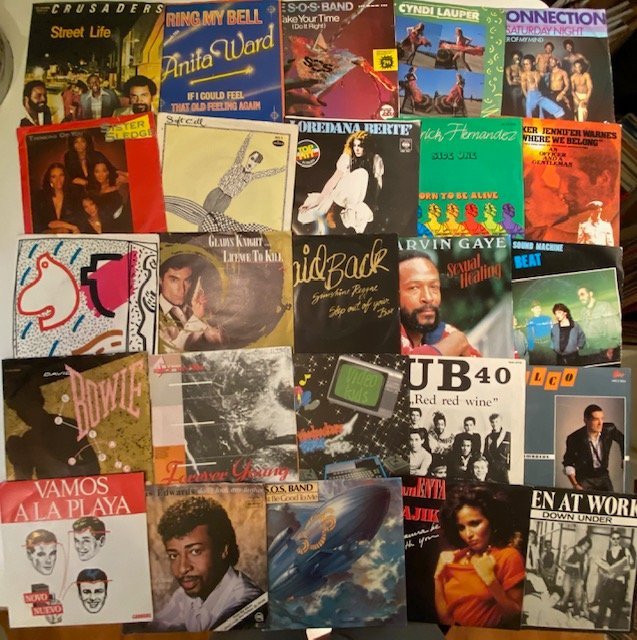 Omslagsbild för skivan 125+ st singlar mestadels disco / dance klassiker till Nyårsfesten ! ! ! 