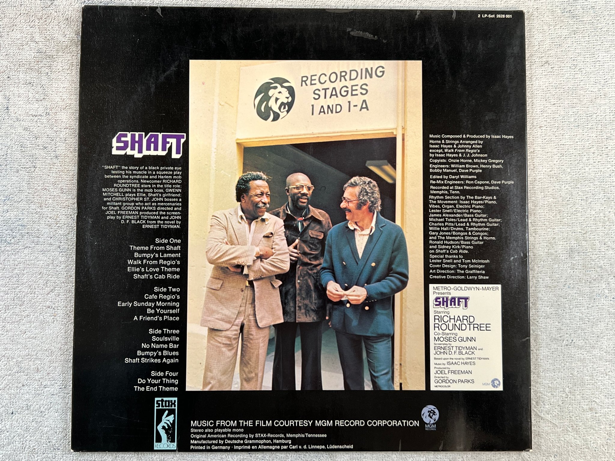 Omslagsbild för skivan ISAAC HAYES Shaft 2xLP -71 Ger STAX 2369 002 blaxploitation