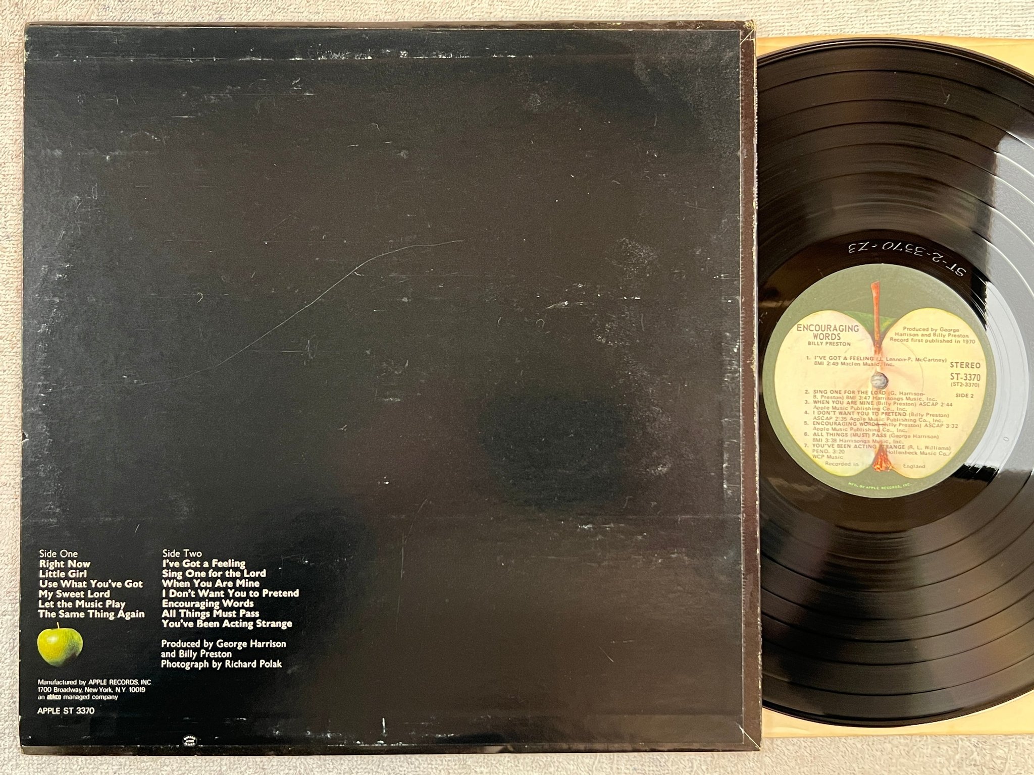 Omslagsbild för skivan BILLY PRESTON encouraging words LP US APPLE ST-3370