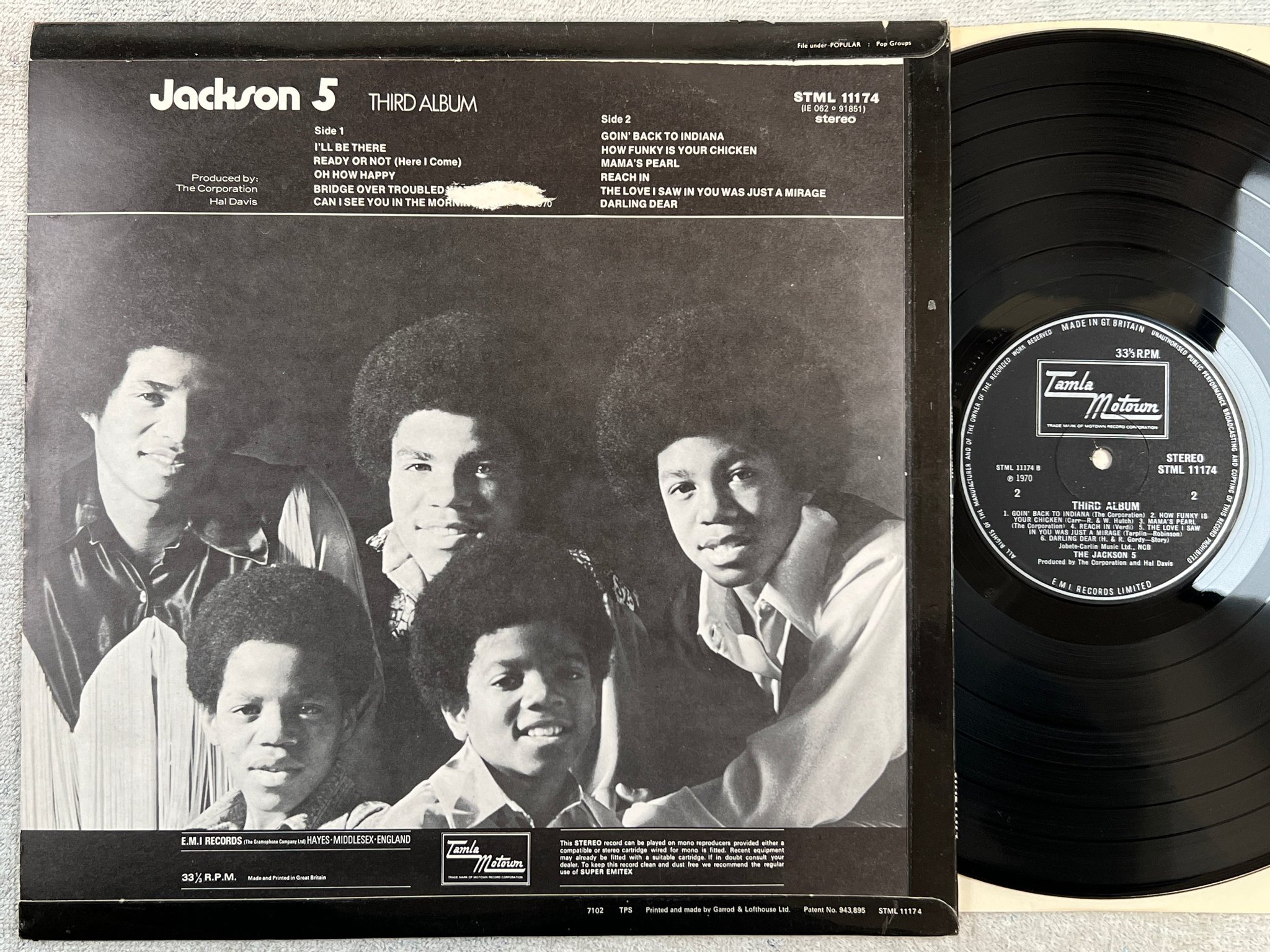 Omslagsbild för skivan THE JACKSON FIVE third album LP -70 UK TAMLA STML 11174