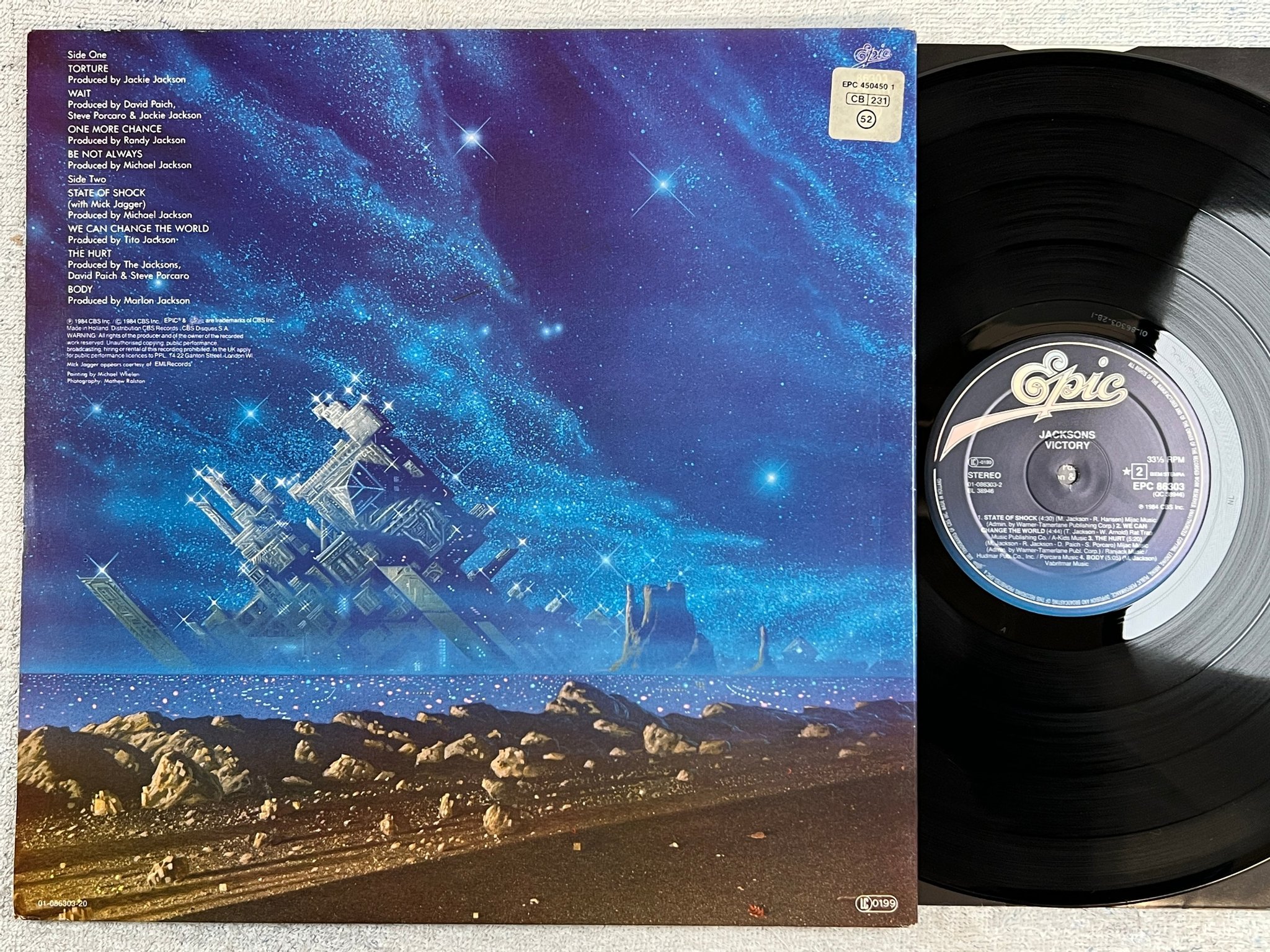 Omslagsbild för skivan THE JACKSONS victory LP -84 Hol EPIC EPC 86303