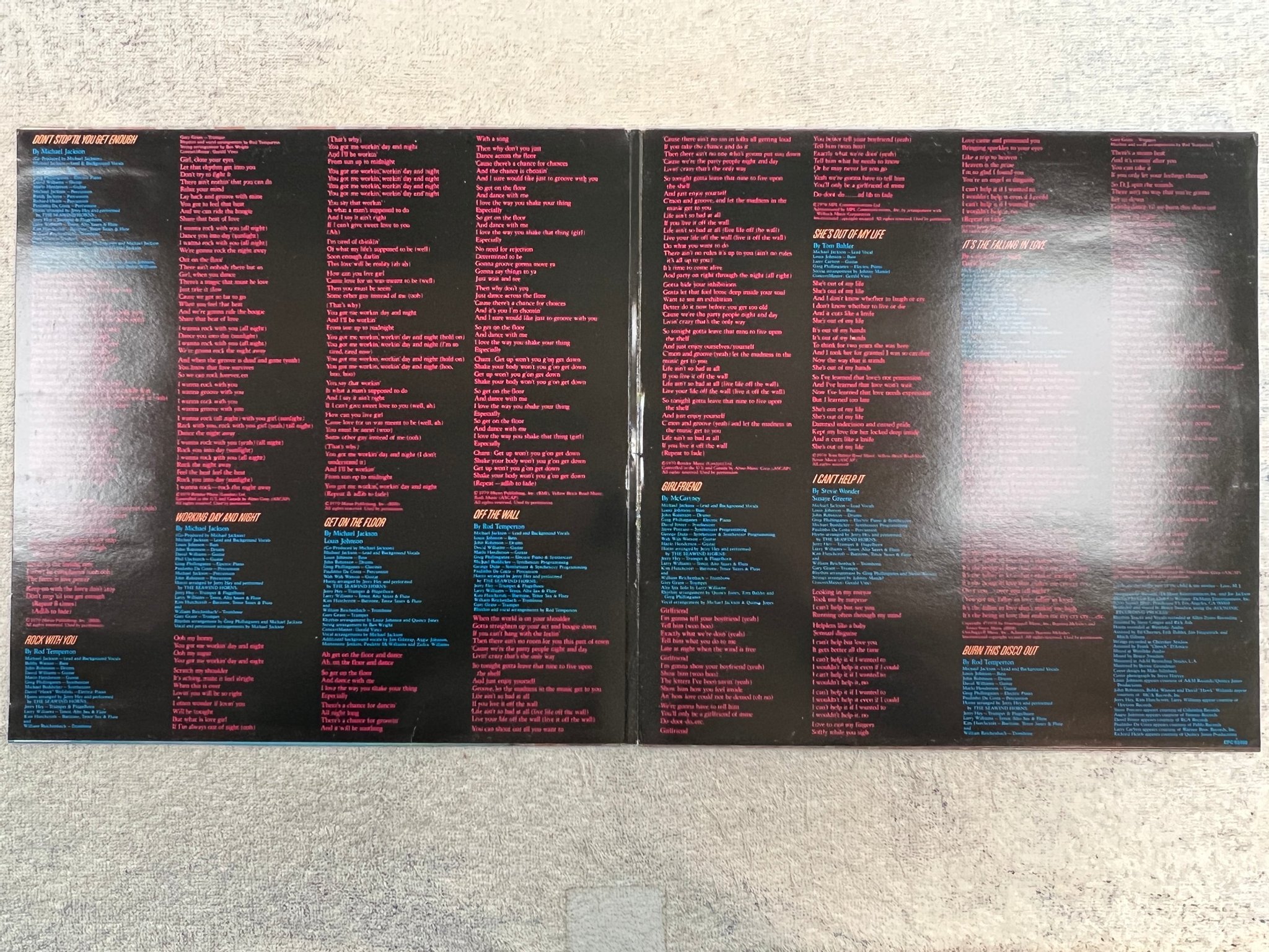 Omslagsbild för skivan MICHAEL JACKSON off the wall LP -79 UK EPIC S EPC 83468 classic !!!