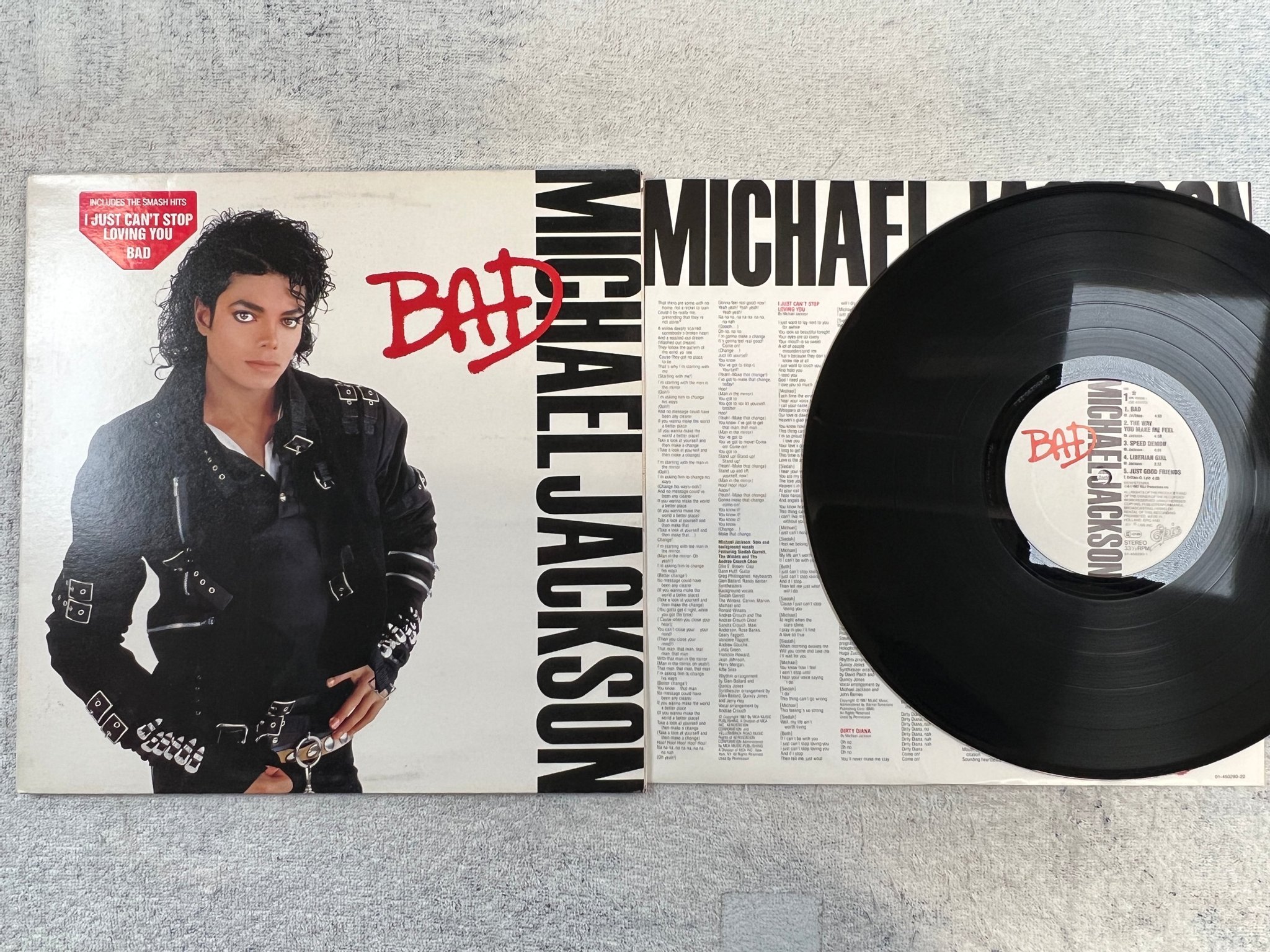 Omslagsbild för skivan MICHAEL JACKSON bad LP -87 Hol EPIC Epc 450290 1