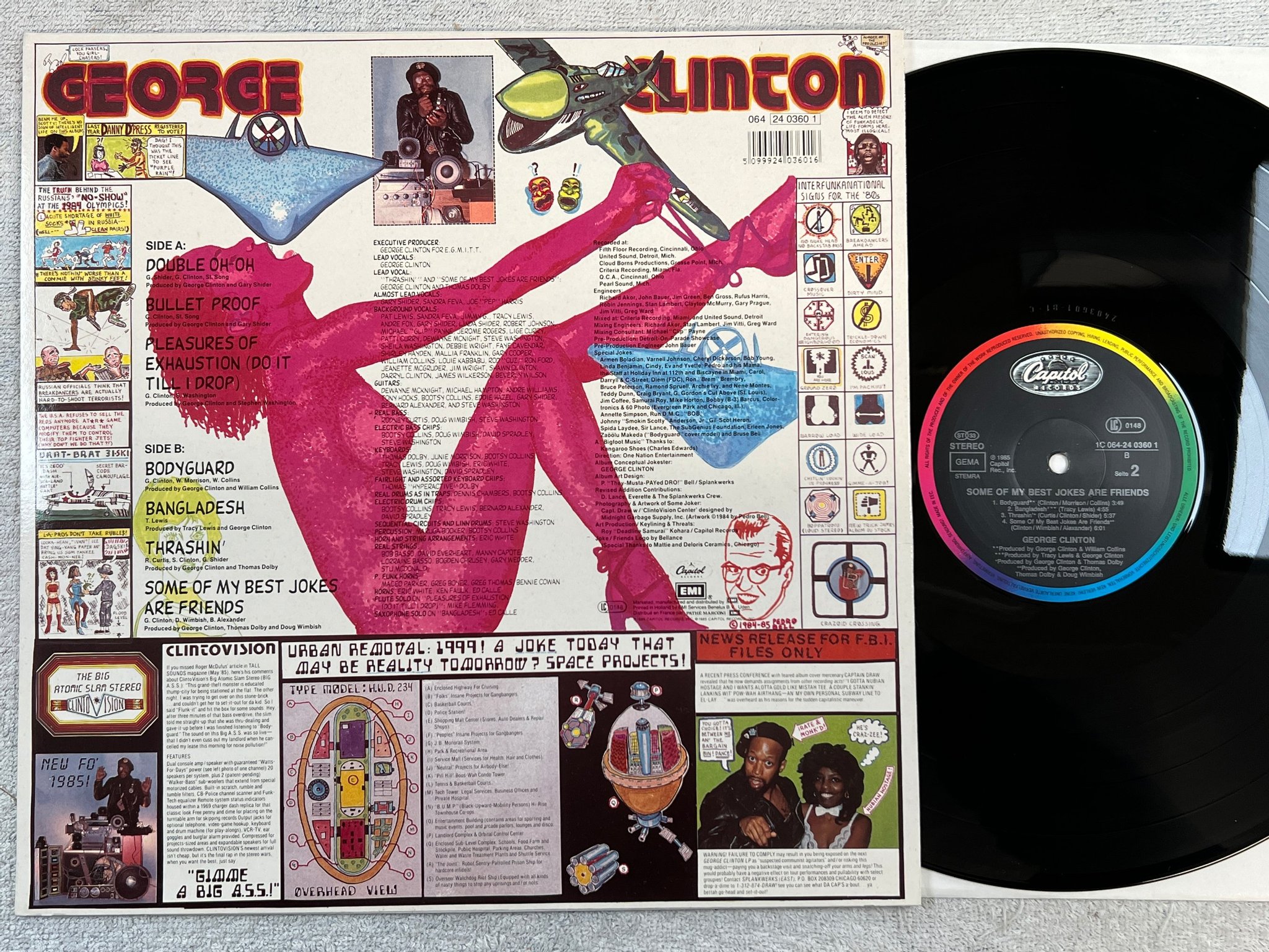 Omslagsbild för skivan GEORGE CLINTON some of my best jokes are friends LP -85 Ger CAPITOL 1C 064-24036
