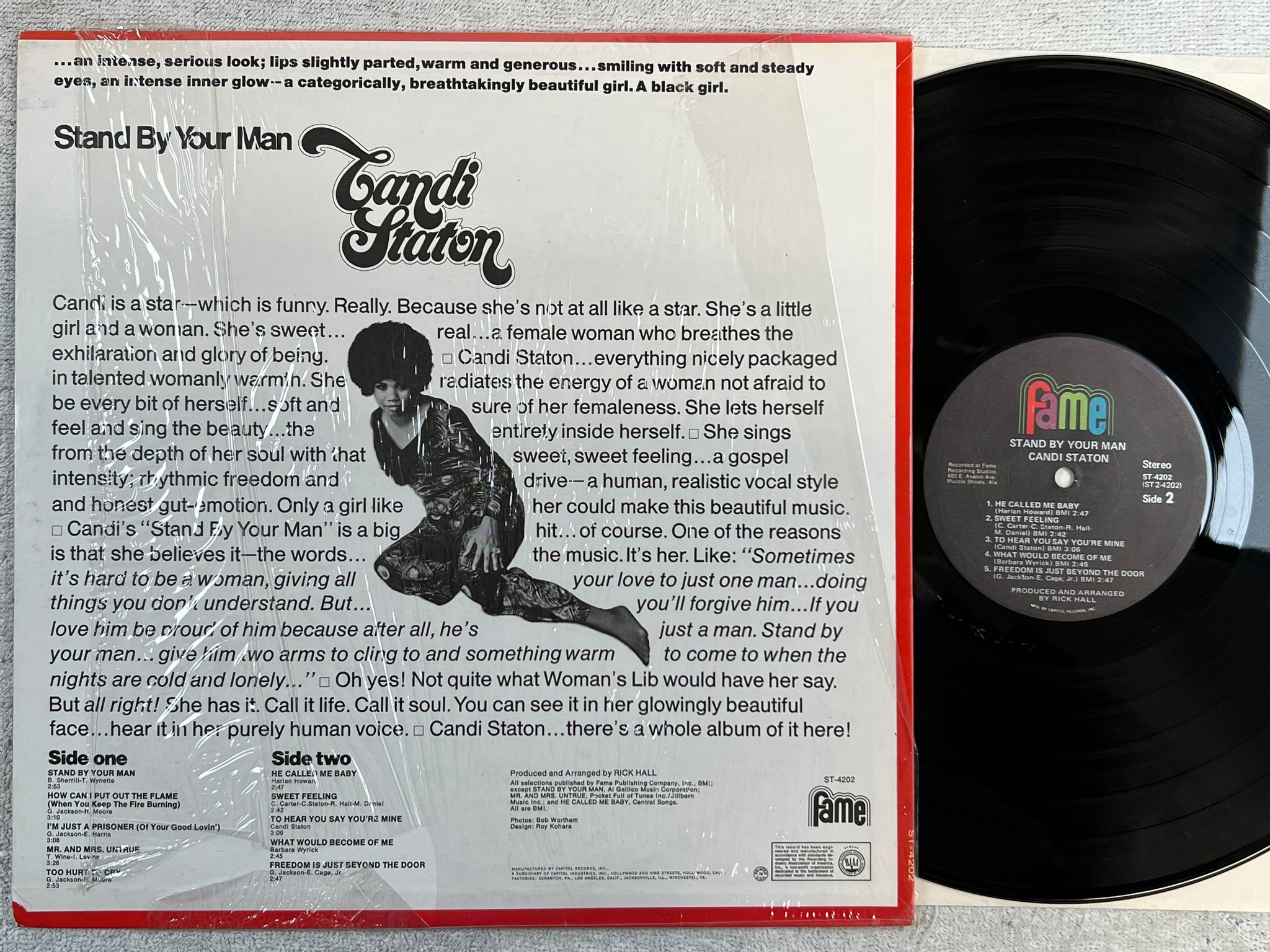 Omslagsbild för skivan CANDI STATON stand by your man LP -71 US FAME ST-4202 **rare**