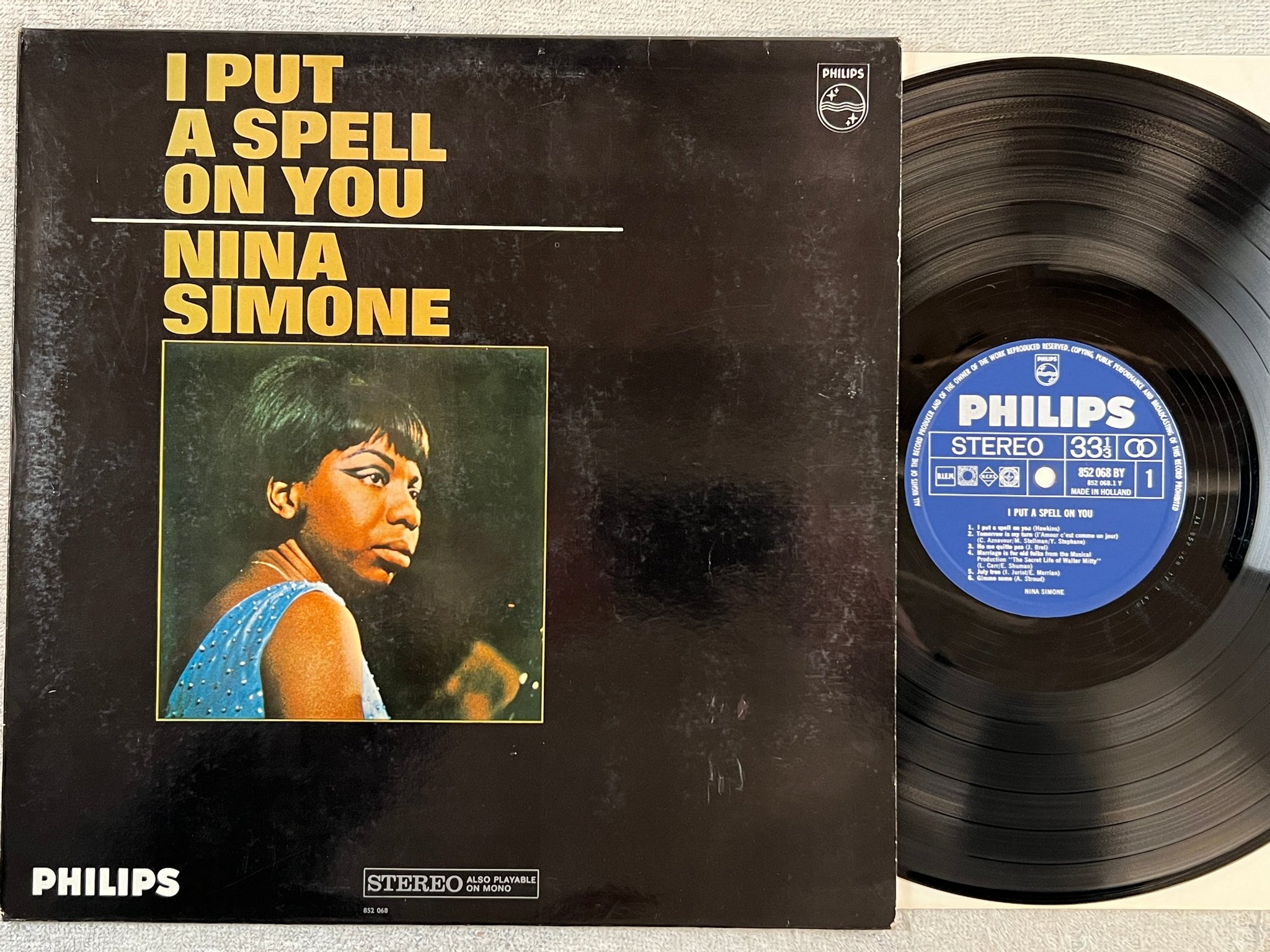 Omslagsbild för skivan NINA SIMONE I put a spell on you LP -65 Hol PHILIPS 852 068 BY ** RARE **