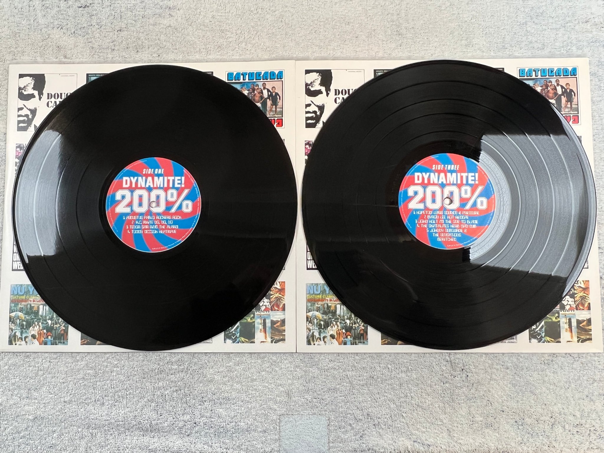 Omslagsbild för skivan V/A 200% dynamite! 2xLP -99 UK SOUL JAZZ SJR LP41 reggae SKA 