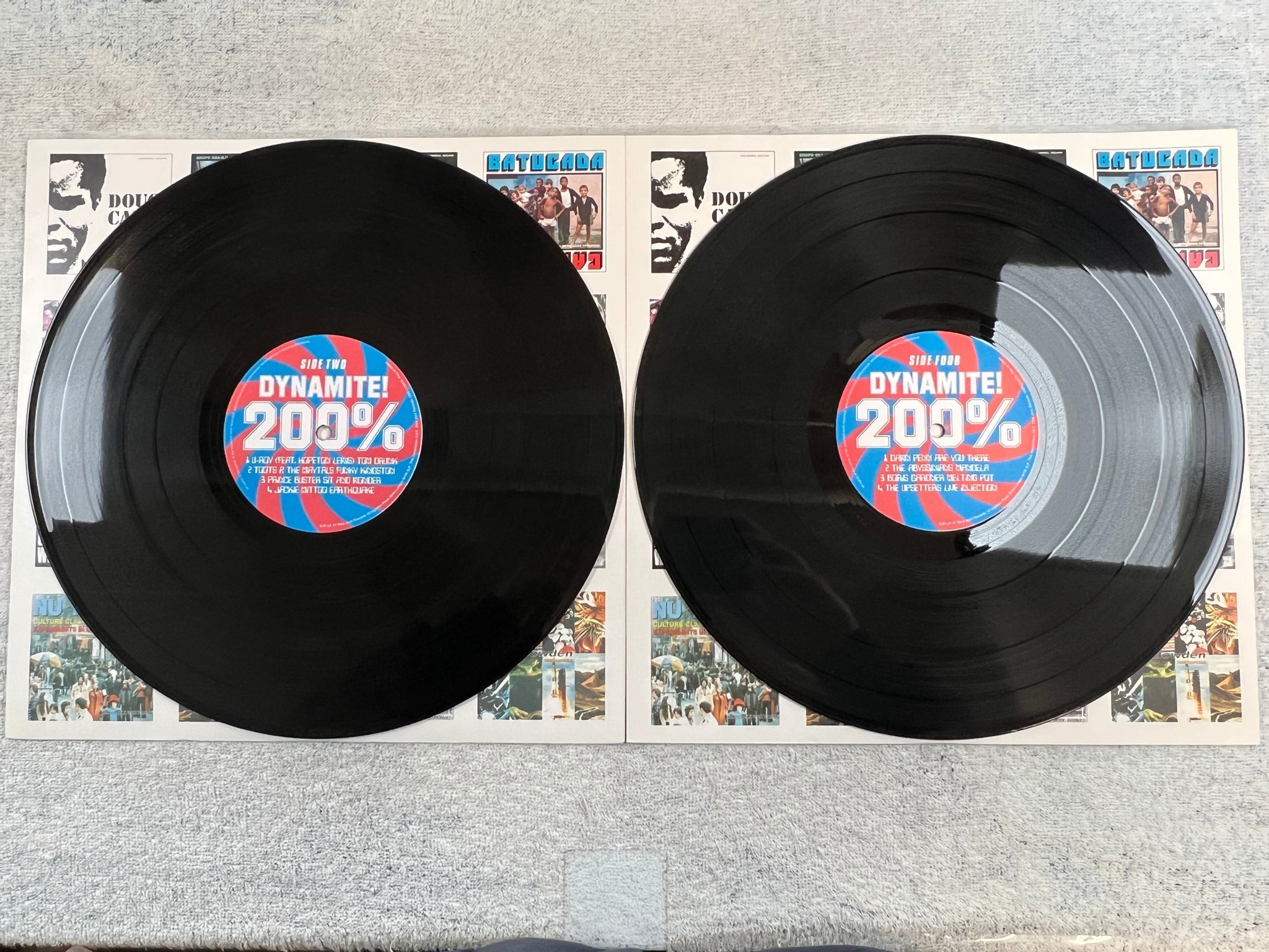 Omslagsbild för skivan V/A 200% dynamite! 2xLP -99 UK SOUL JAZZ SJR LP41 reggae SKA 