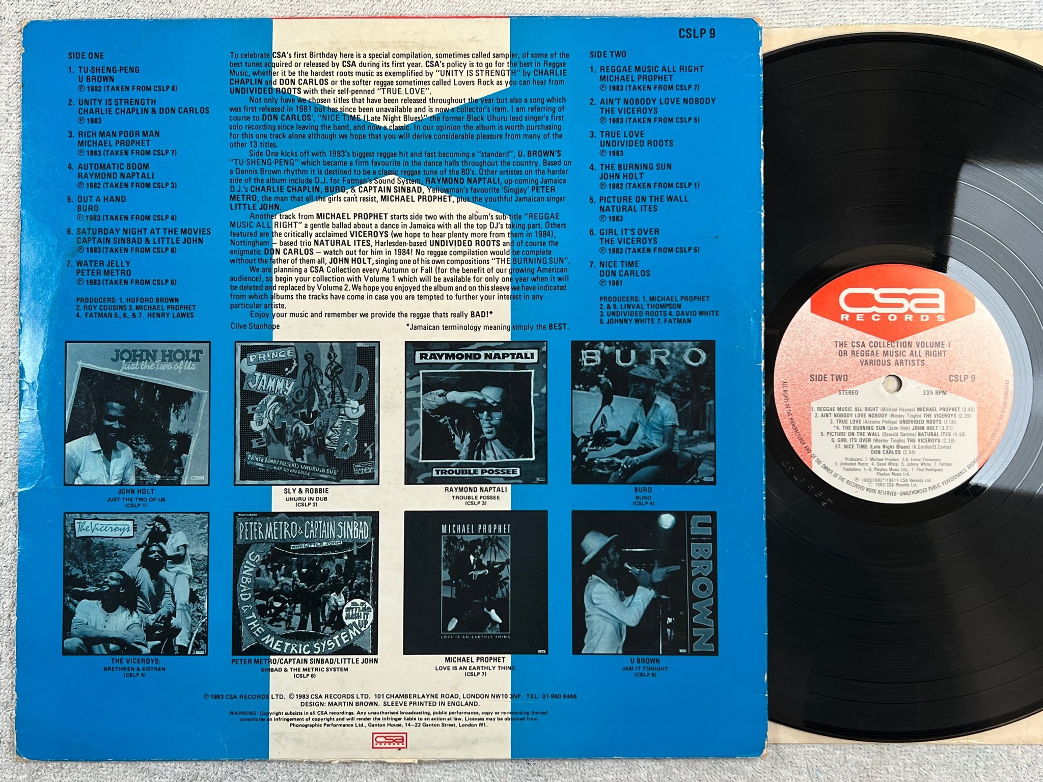 Omslagsbild för skivan V/A THE CSA COLLECTION VOL 1 LP UK CSLP 9 reggae 