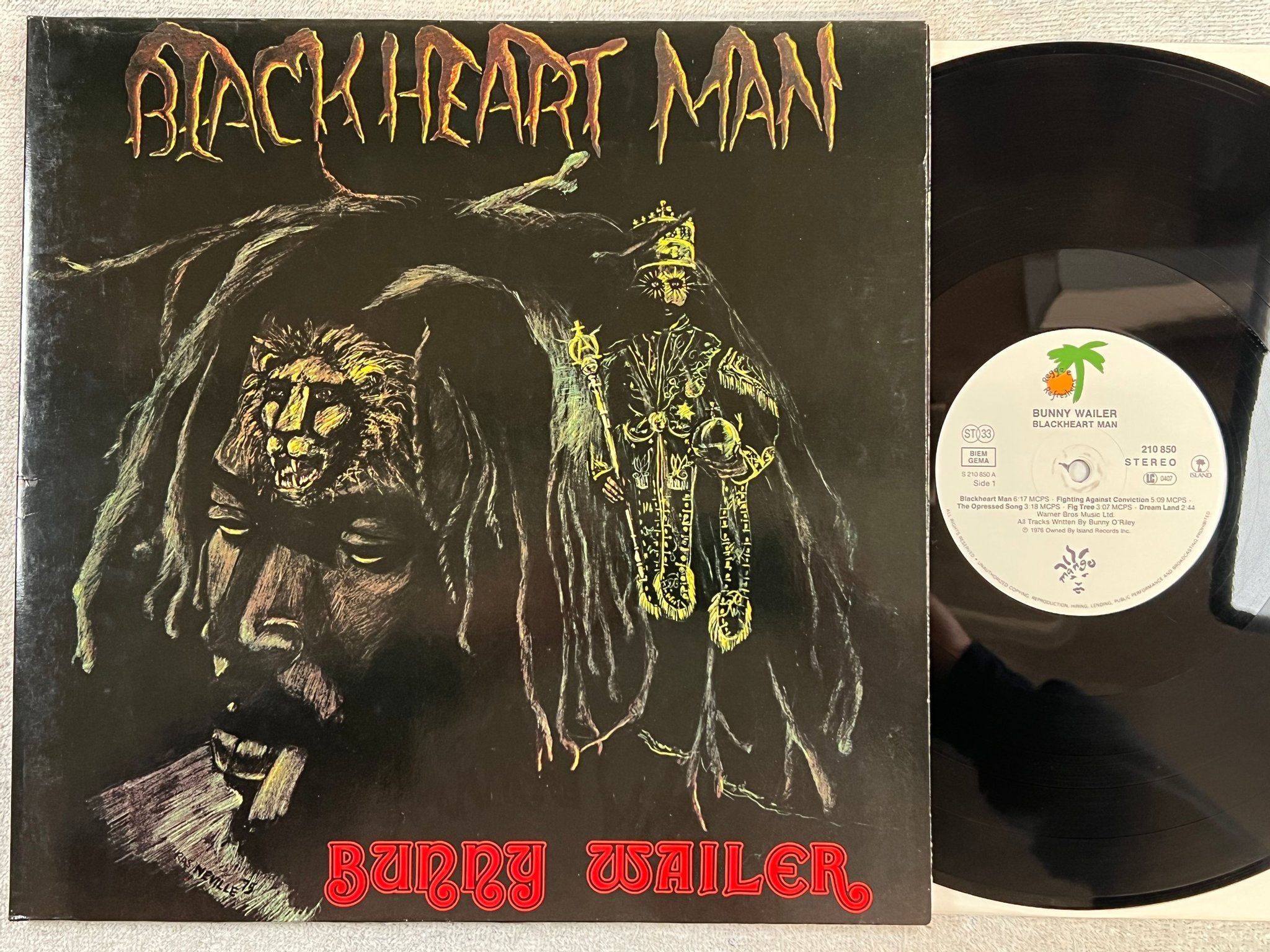 Omslagsbild för skivan BUNNY WAILER blackheart man LP re Ger 210850