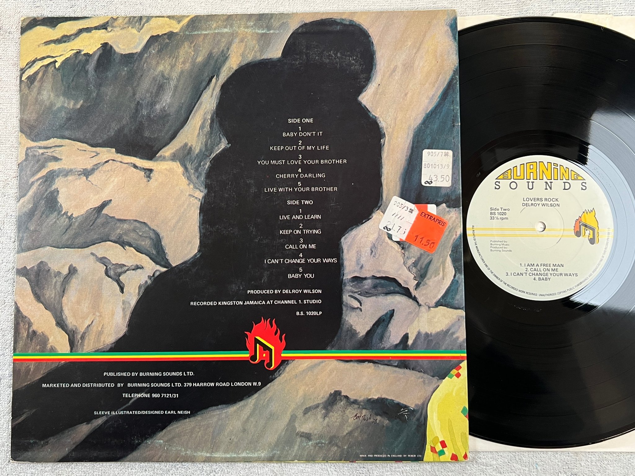 Omslagsbild för skivan DELROY WILSON lovers rock LP -78 UK BURNING SOUNDS BS 1020