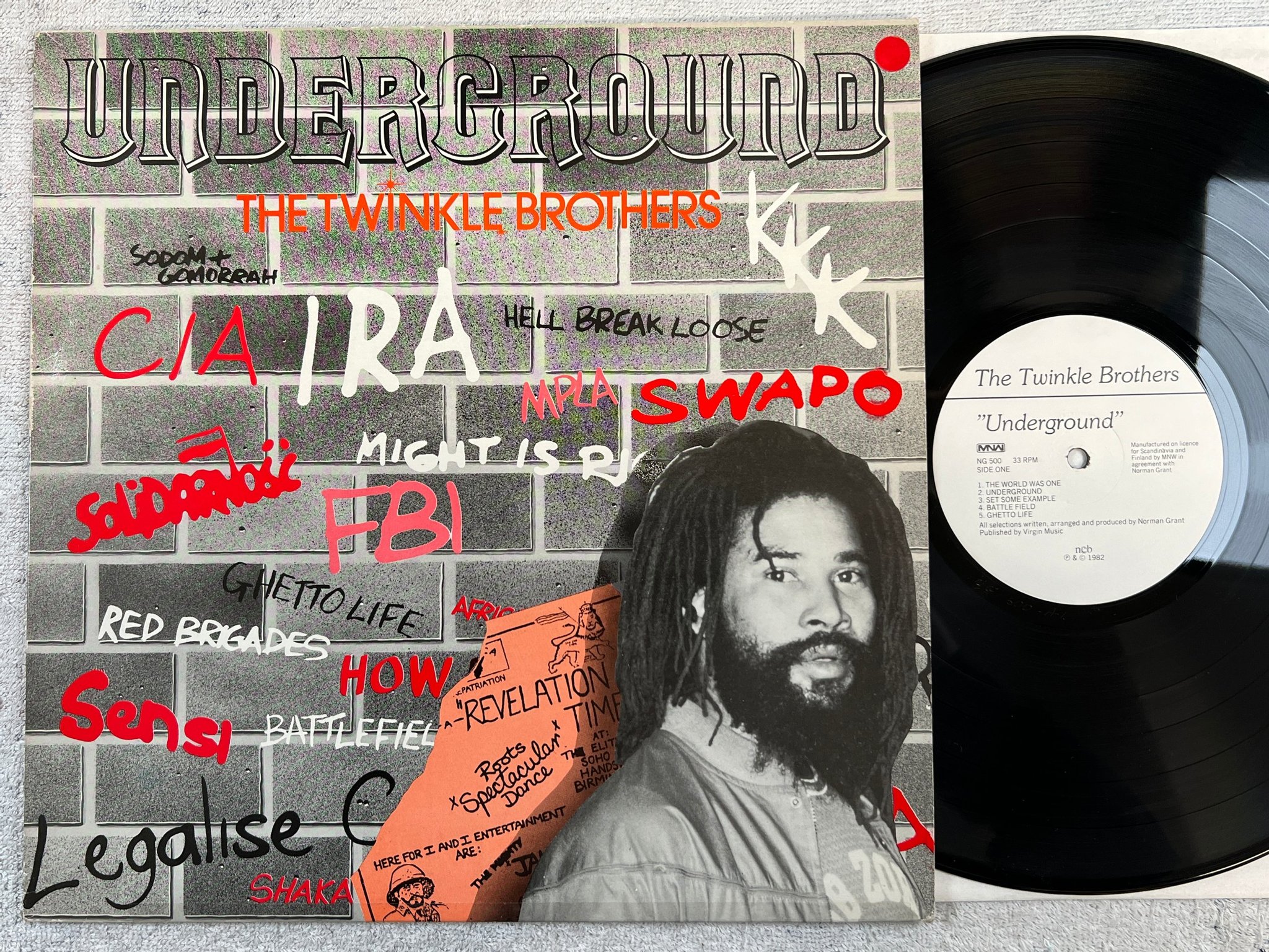 Omslagsbild för skivan THE TWINKLE BROTHERS underground LP -82 Swe MNW NG 500 reggae