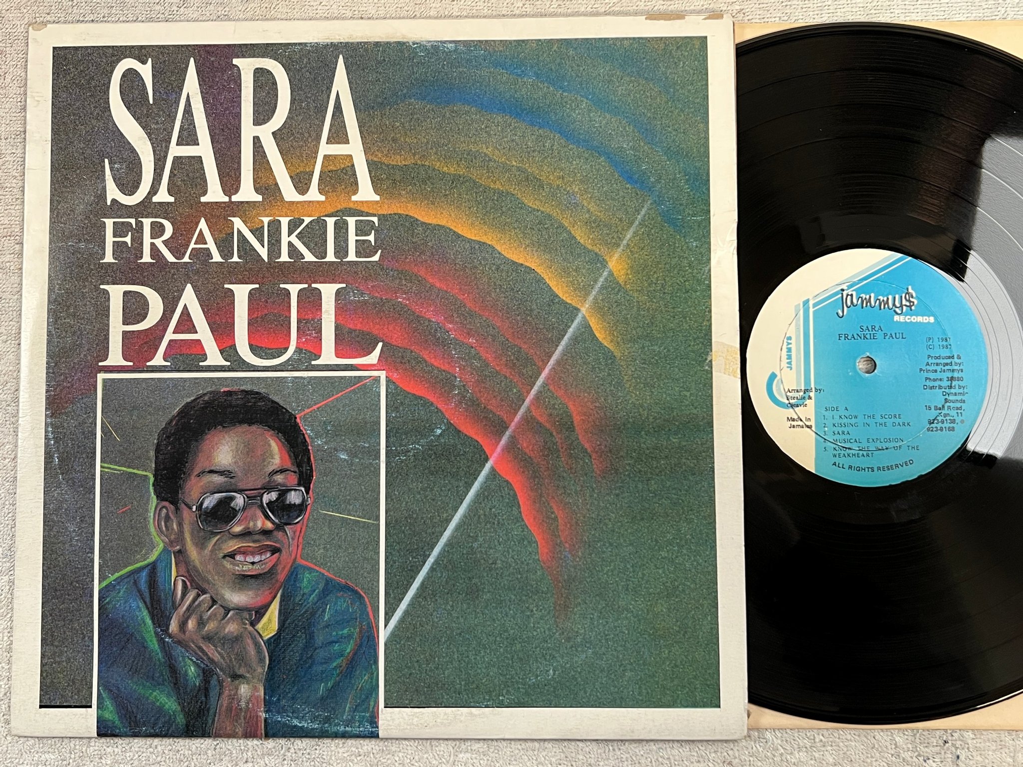 Omslagsbild för skivan FRANKIE PAUL Sara LP -87 Jamaica JAMMYS  LALP 17 dancehall