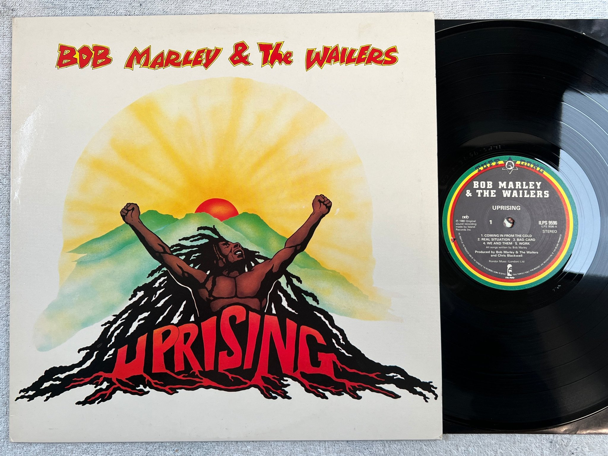 Omslagsbild för skivan BOB MARLEY & THE WAILERS uprising LP -809 Swe ISLAND ILPS 9596