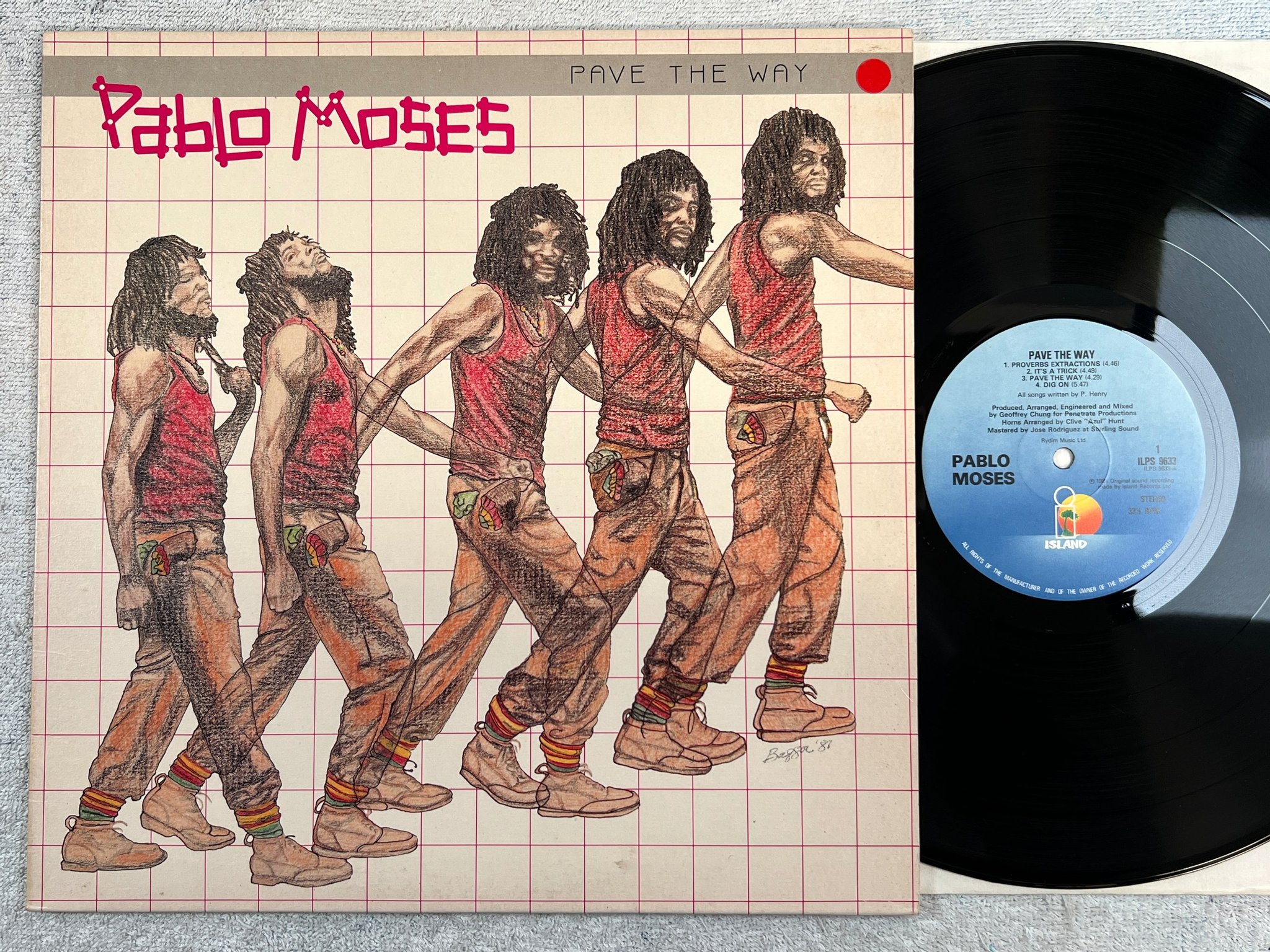 Omslagsbild för skivan PABLO MOSES pave the way LP -81 UK ISLAND ILPS 9633