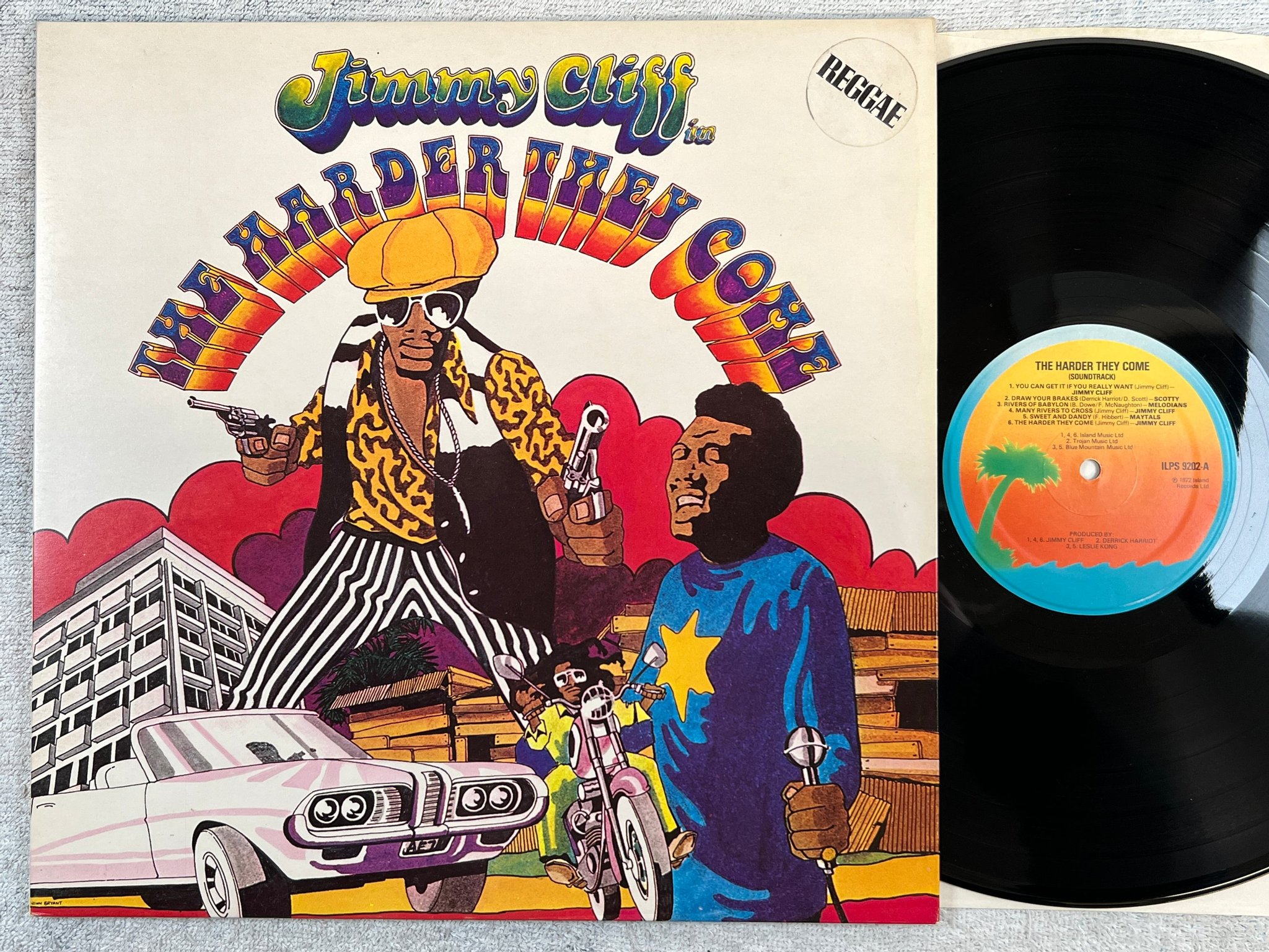 Omslagsbild för skivan JIMMY CLIFF + various THE HARDER THEY COME LP UK ISLAND ILPS 9202