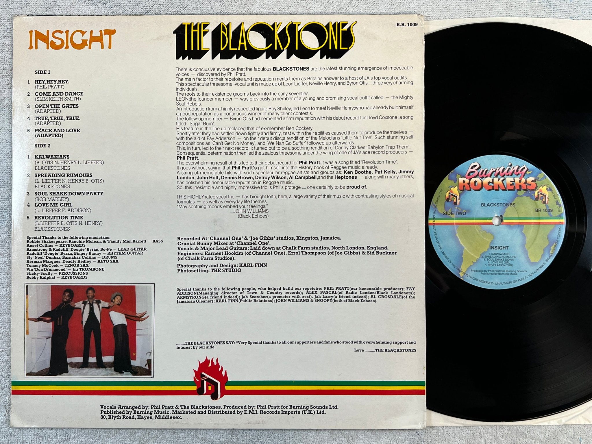 Omslagsbild för skivan BLACKSTONES insight LP UK BURNING ROCKERS BR 1009 