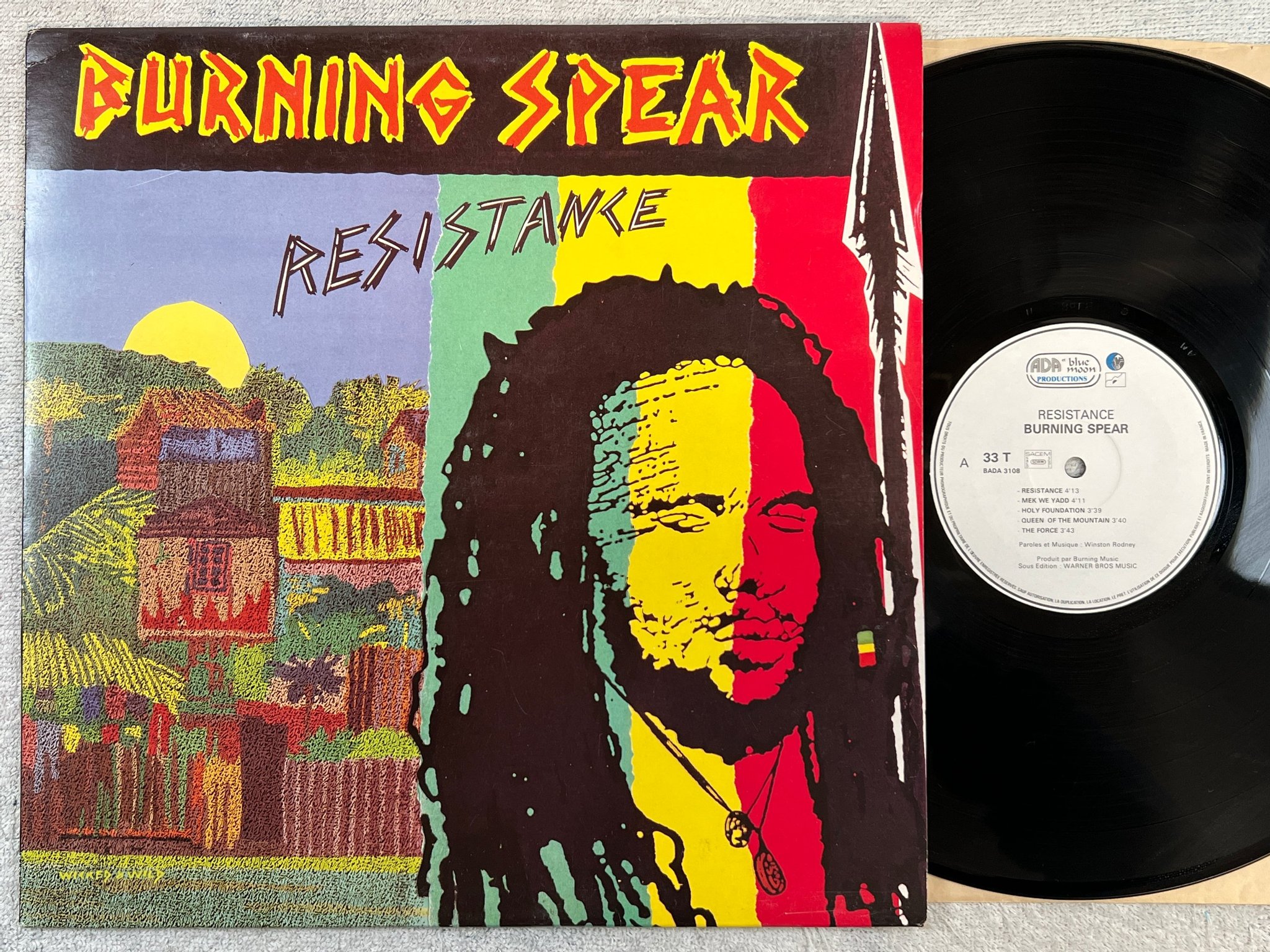 Omslagsbild för skivan BURNING SPEAR resistance LP Fra ADA  BLUE MOON BADA-3208