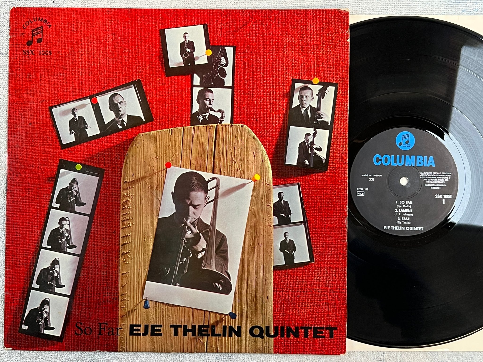 Omslagsbild för skivan EJE THELIN QUINTET so far LP -63 Swe COLUMBIA SXX 1005 