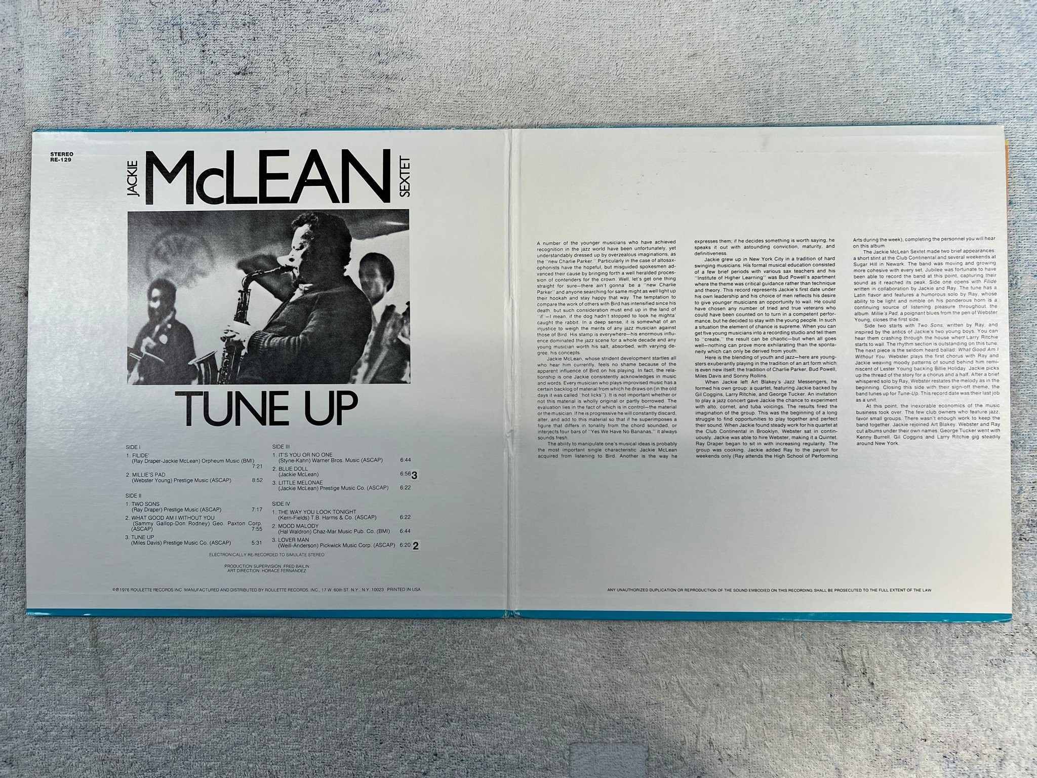 Omslagsbild för skivan JACKIE McLEAN SEXTET echoes of an era 2xLP -76 US ROULETTE RE 129